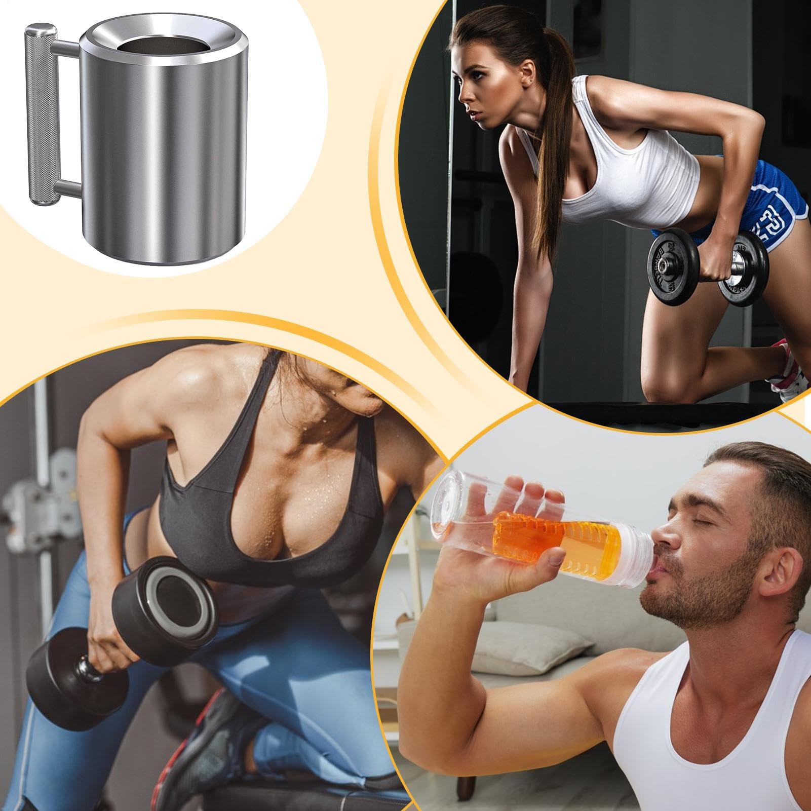 Bicchiere Caffè Pesante a Forma di Manubrio Borraccia per Sport e Fitness | Bottiglia in Metallo Pesante Antiscivolo per Birra, Boxe, Attività Sportive All'aperto e Palestra
