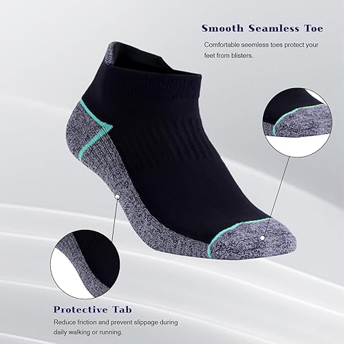 Vista 4 de Kodal Copper Ankle Athletic Running Socks Moisture Wicking Odor Control for Sweaty Feet
