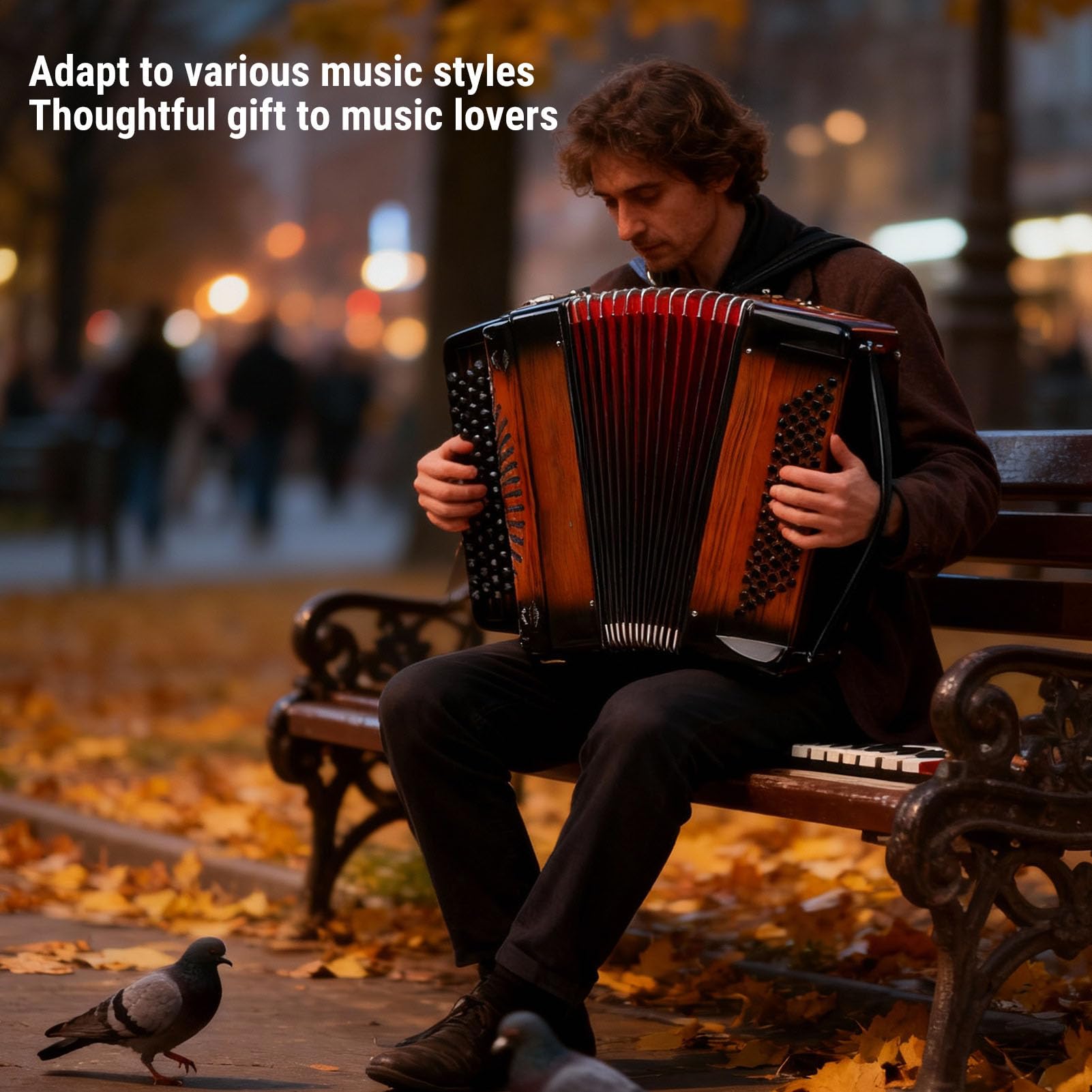 Asixxsix Fisarmonica 69 Tasti, 96 Pulsanti Bassi F B E Accordatura Ance di qualità Fisarmonica Cromatica, Professionale con Borsa Imbottita Cinghie Regolabili per Musicisti Principianti Adulti