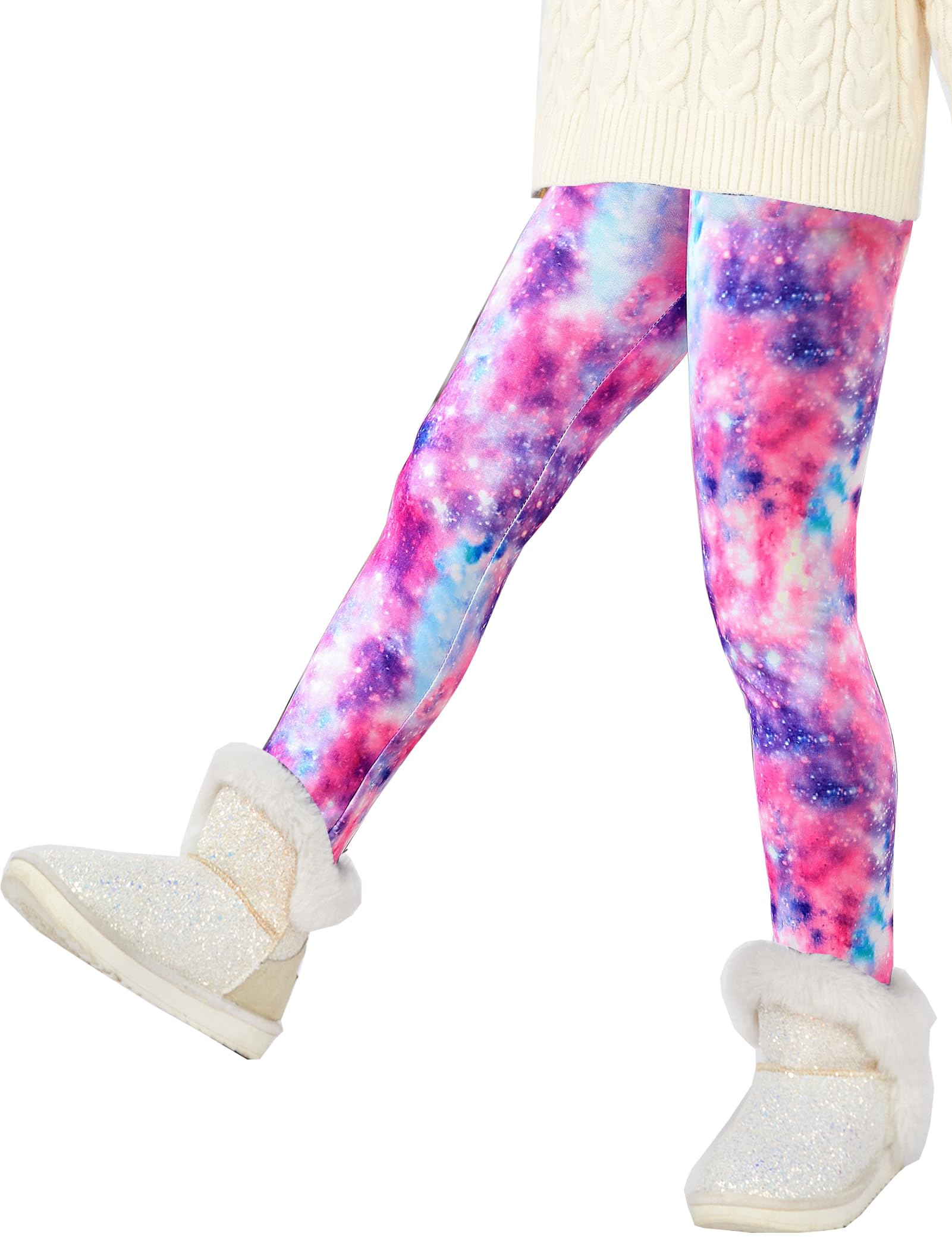 Kiench Leggings de invierno para niña, forrados, gruesos, 2 unidades