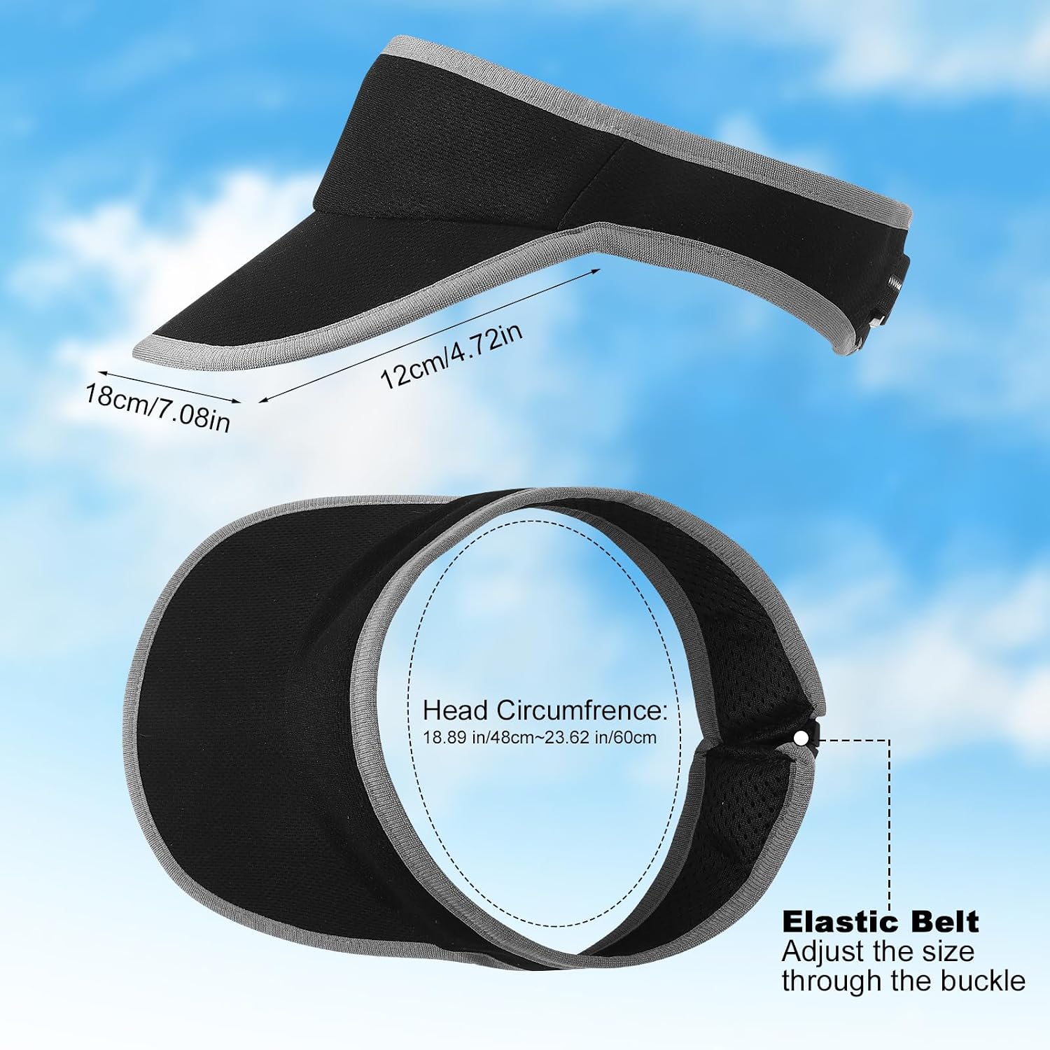 2 Pcs Sports Sun Visor for Men Women, Lightweight Soft Quick-Dry Visor Hat, UV Protection for Summer Beach Pool Sports Golf Multi