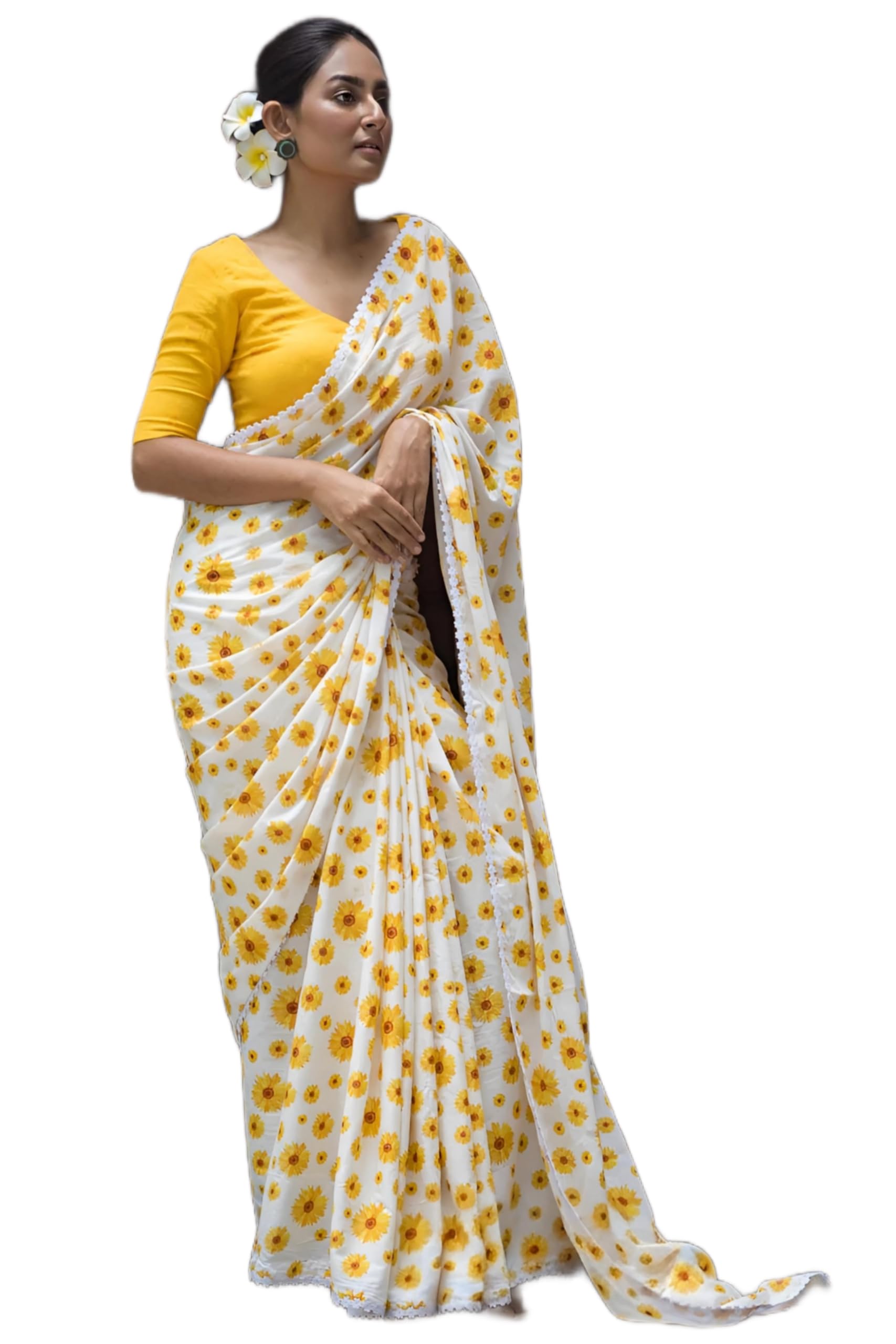 sidhidata Women's Chanderi Cotton Floral Printed Saree With Unstitched Blouse Piece (Surajmukhi_Free Size)-picture-51