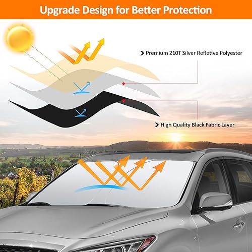 Miniatura 10 de D-Lumina Parasol para parabrisas delantero para Mazda MX-5 Miata 2017, 2018, 2019, plegable, parasol para ventana delantera para rayos UV y Mazda