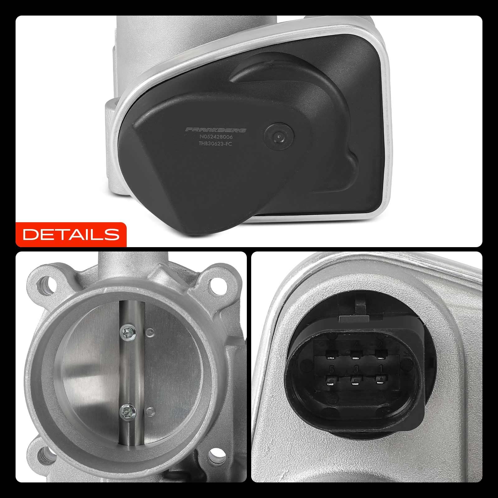 Frankberg Collettore valvola a farfalla Compatibile con Golf IV 1J1 Polo 9A 9N Cordoba 6K1 6K2 Ibiza II 6K1 B.o.r.a 1J2 Leon 1M1 Toledo II 1M2 Fabia I 6Y2 Replace# 408238373R002