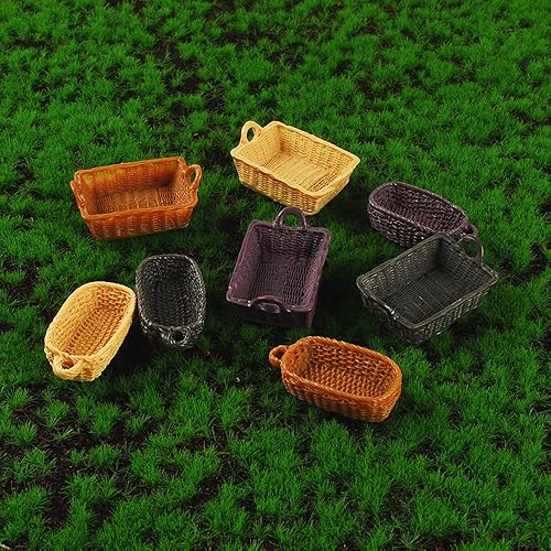 Miniatura 4 de WFashion 8 piezas 1/12 Mini casa de muñecas en miniatura cesta de pan de comida accesorios de decoración para casa de muñecas