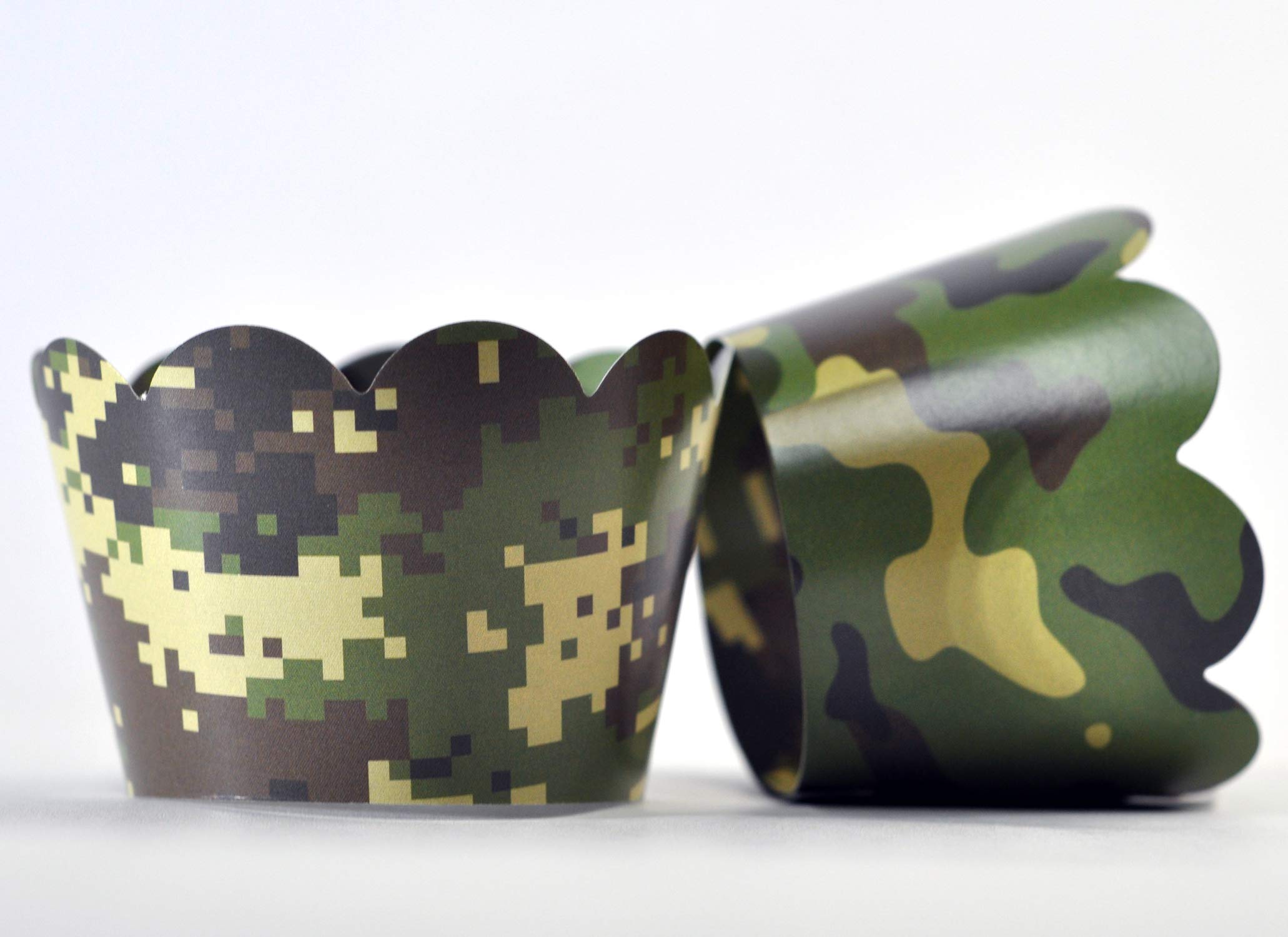 Buy Camouflage Cupcake Wrappers for Gender Reveals, Baby Shower party
