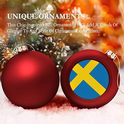 Vista 11 de Adornos dorados de bola de Navidad de Trinidad y Tobago, adorno de bola de bandera de Trinidad y Tobago, adornos de Navidad de bandera nacional