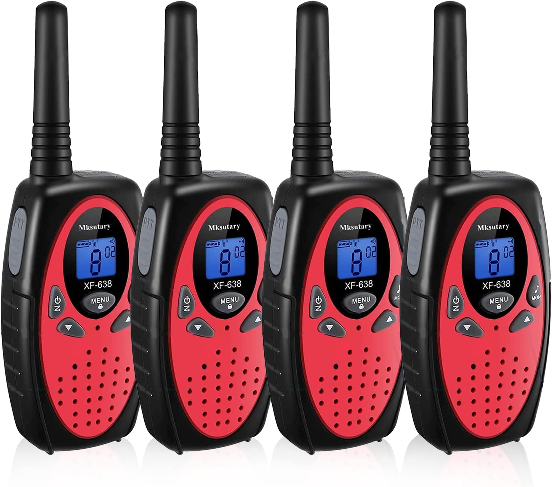 Walkie Talkies for Kids, 4 Pack 2 Way Radios Walkie Talkies Long Range 3 Miles 22 Channel Handheld Toy Gifts for 3-12 Years Boys Girls Camping Hunting Car Cruise Adventure Game Red