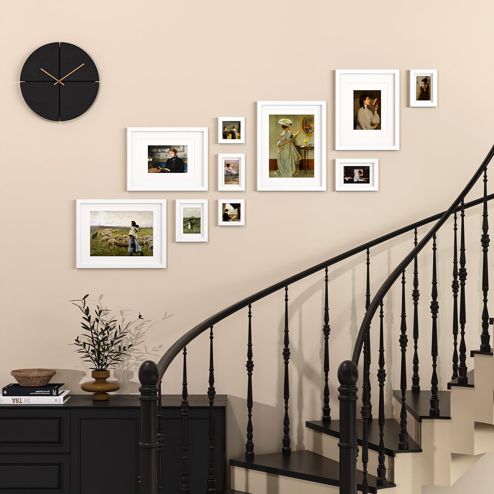 Egofine 2 Pack 4x6 Rotating Floating Picture Frames,Double-Sided Display With HD Glass Front Wooden Distressed Frame For Vertical Or Horizontal Tabletop Display, Carbonization