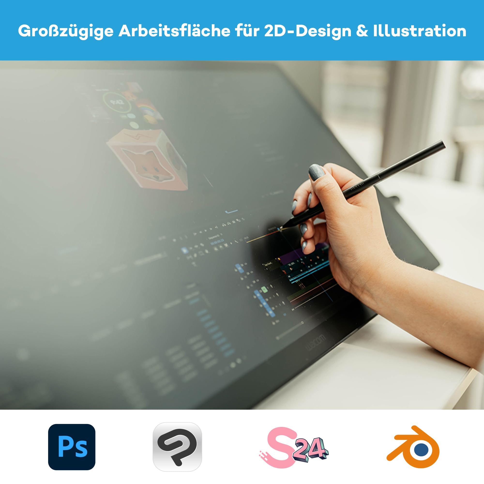Cintiq 24 (Edition) – 2.5K Grafik-Stiftdisplay mit Wacom Pro Pen 3 23.8" – Bild 2