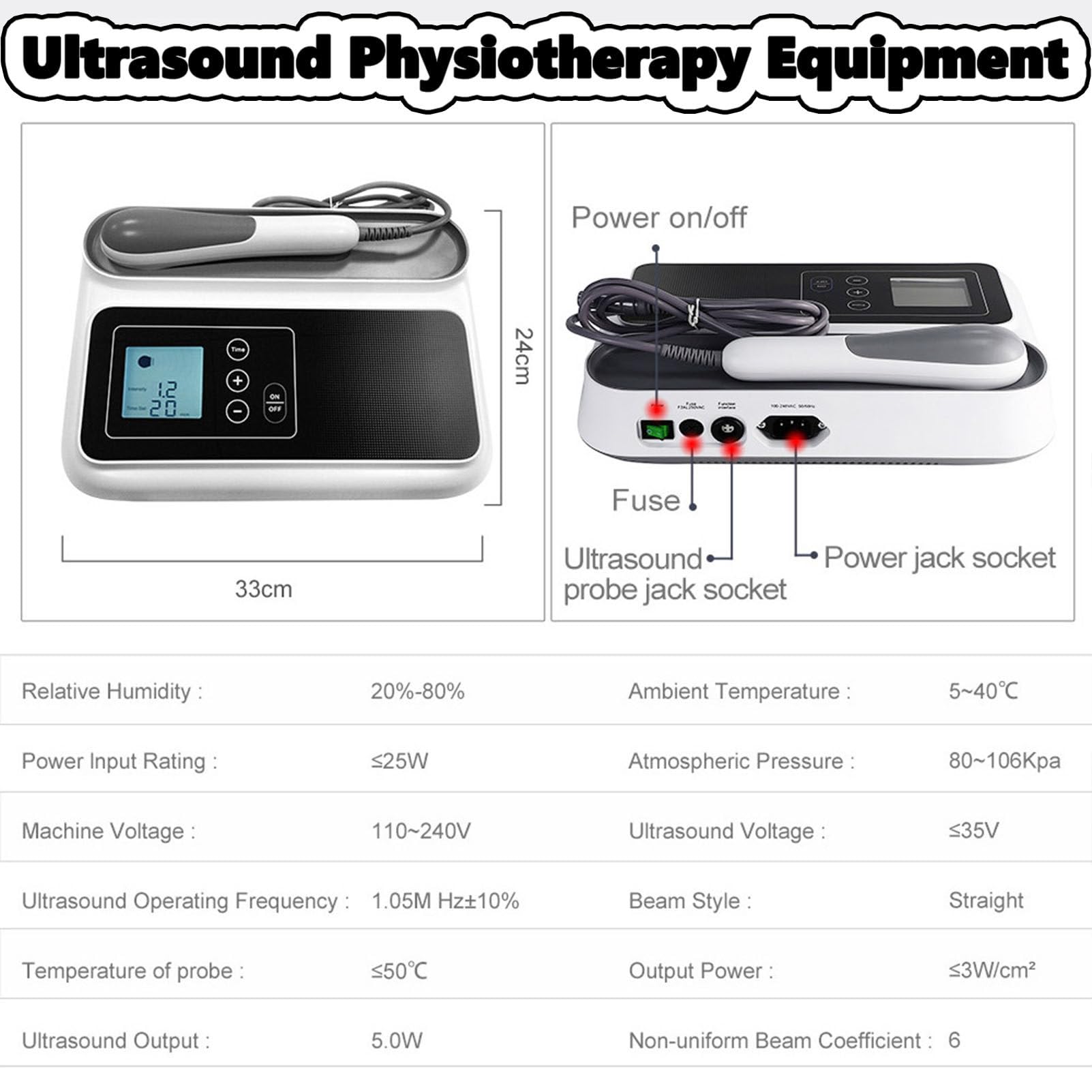 Máquina de Terapia ultrasónica para aliviar el Dolor, Equipo de Fisioterapia portátil de Uso doméstico con Control táctil para Rodillas, Hombros, Zona Lumbar, Brazos y Cuello, Temporizador
