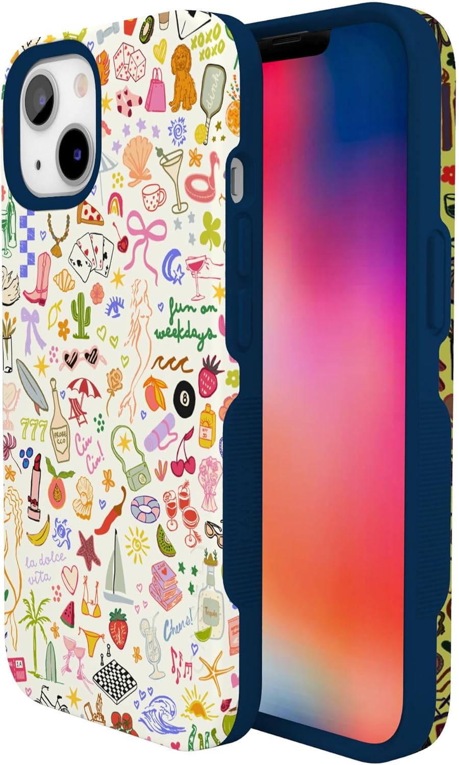 Casely iPhone 13 Case | All The Fun Things | Fun on Weekdays | Bold Protective Design | Compatible with MagSafe