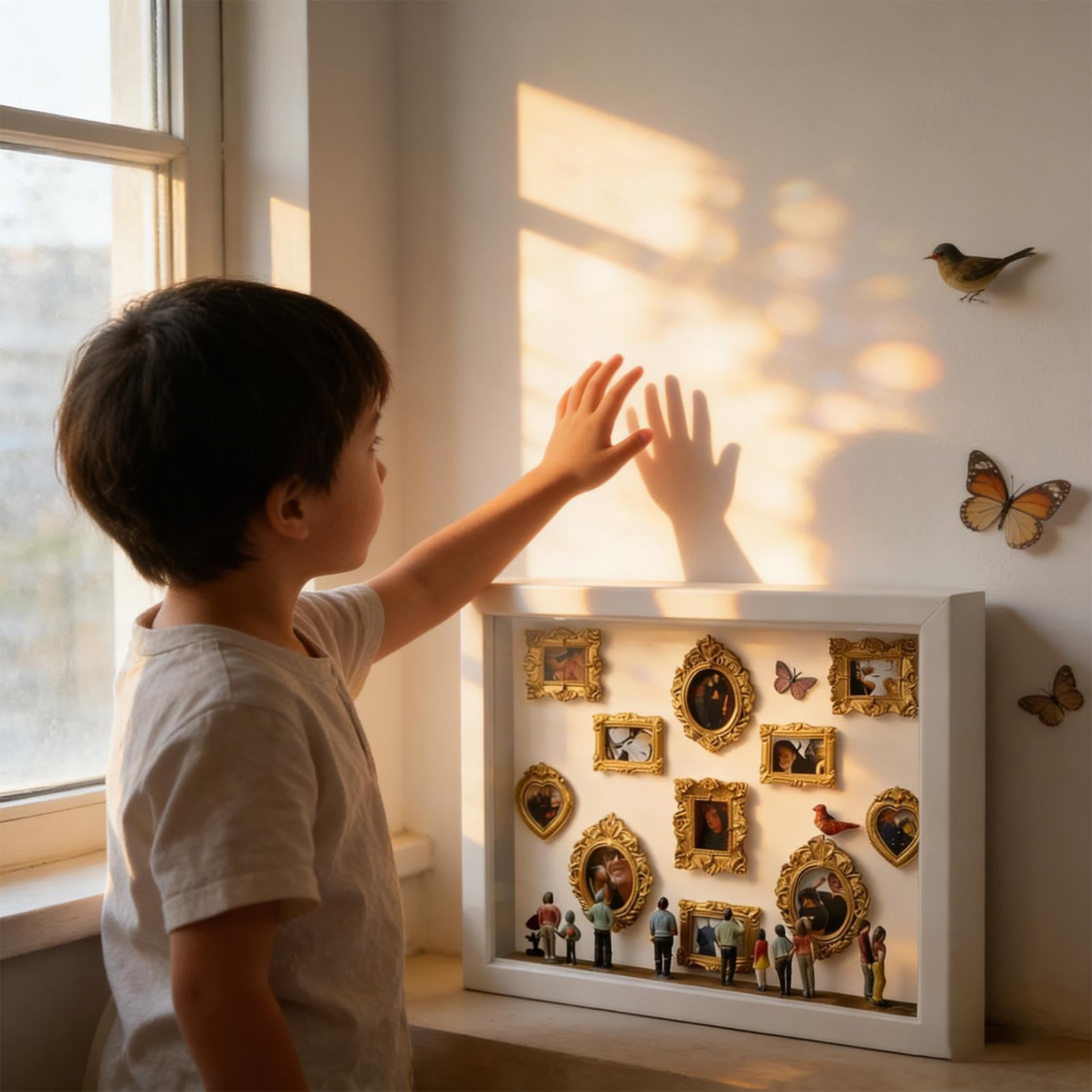 Museum Silhouette Box Witryna do przechowywania wspomnień z oświetleniem
