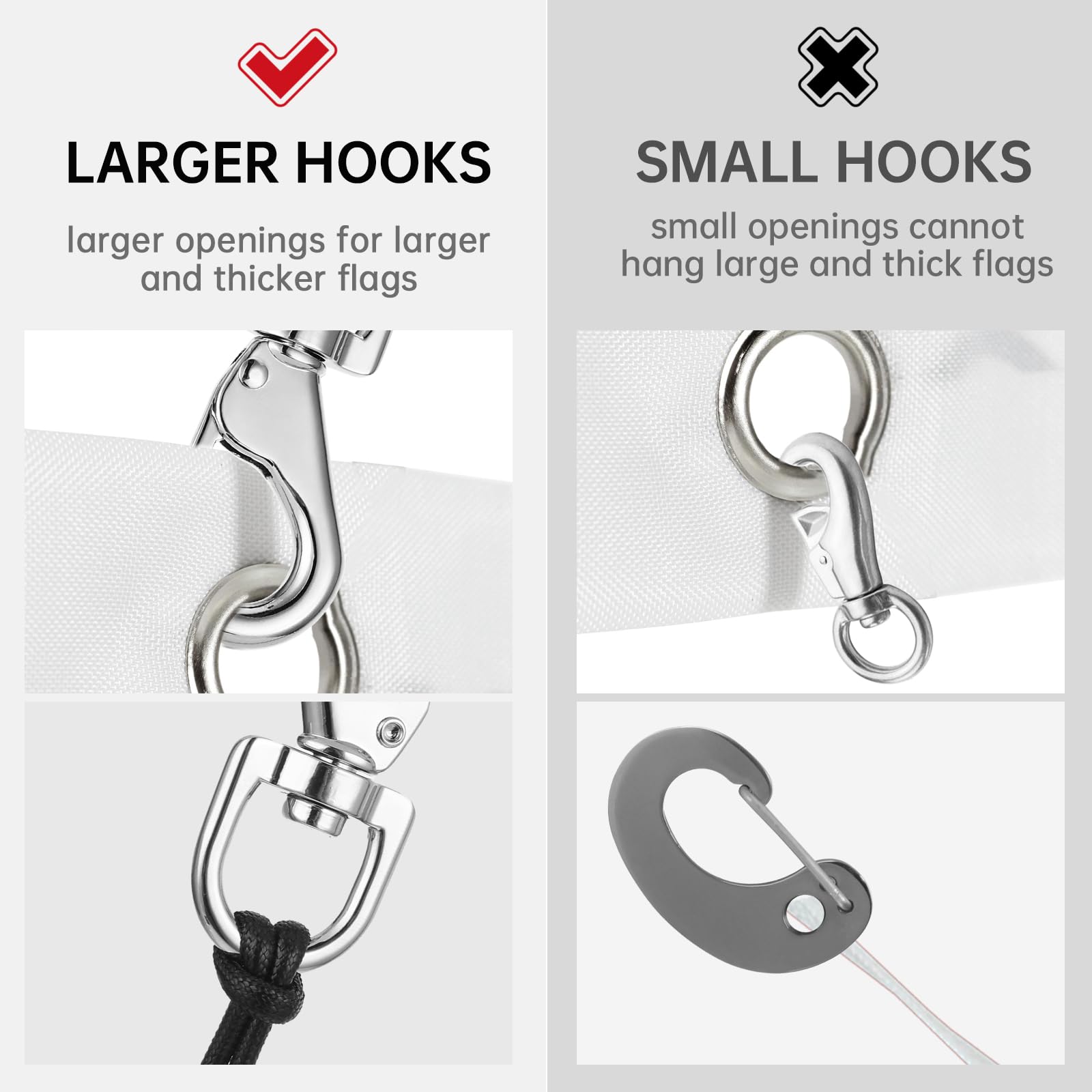 Piezas De Anillos Para Asta De Bandera, Clips Para Asta De Bandera Anillos De Montaje Para Bandera De 125 Pulgadas~p117325382