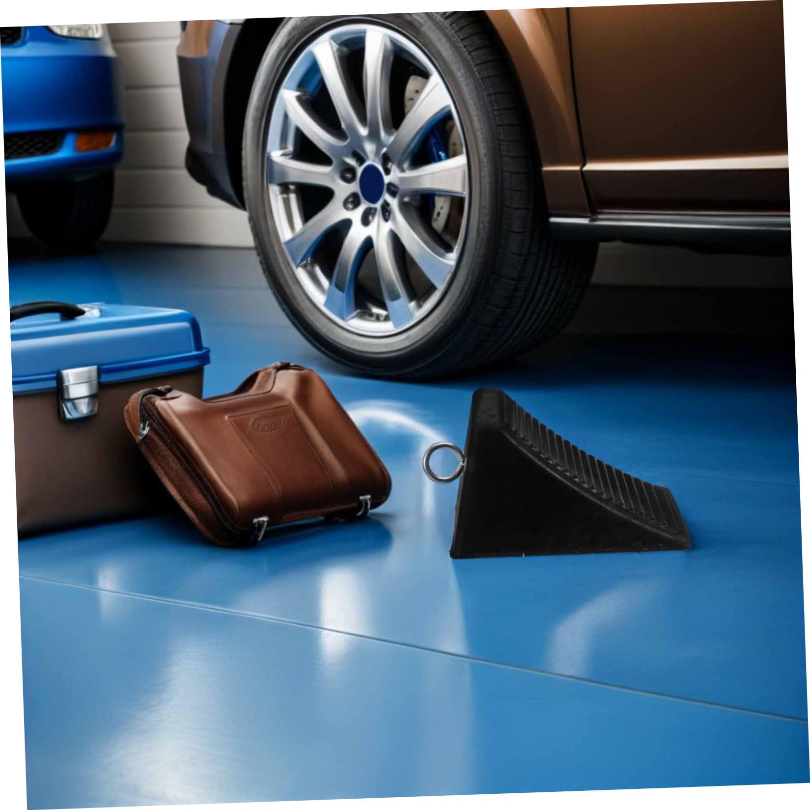 2stücke Reifenkeile für Auto Gummi-radstopper für Garage Parkbordstein Antirutschmatte für Bodenparken Gummiparkblock