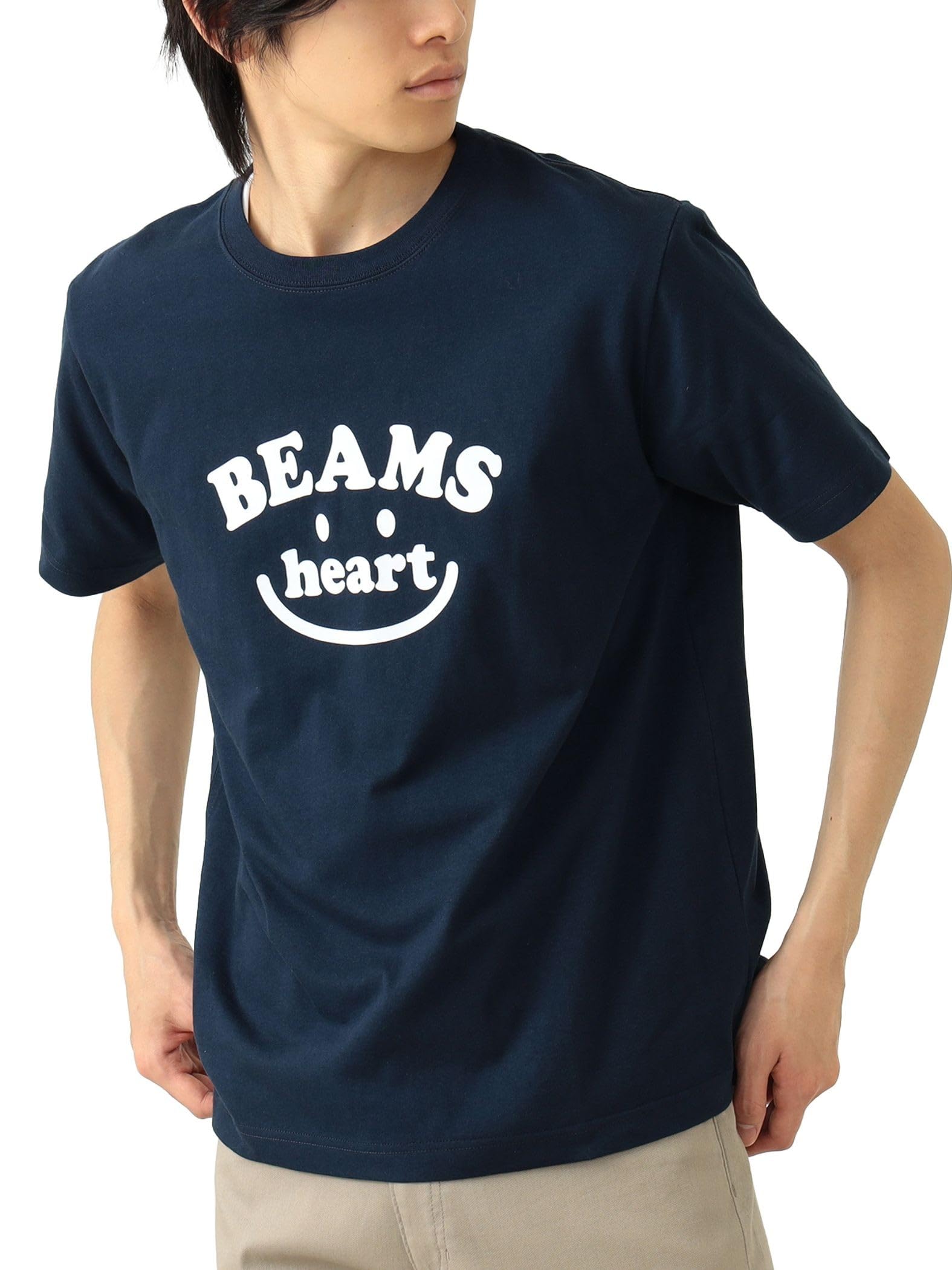 Amazon | [ビームスハート] プリント_TEE スマイルロゴ Tシャツ1 
