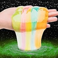 Vista 3 de Paquete de 50 slime de galaxia que brilla en la oscuridad, paquete de 50 unidades de slime de galaxia que brilla en la oscuridad, slime