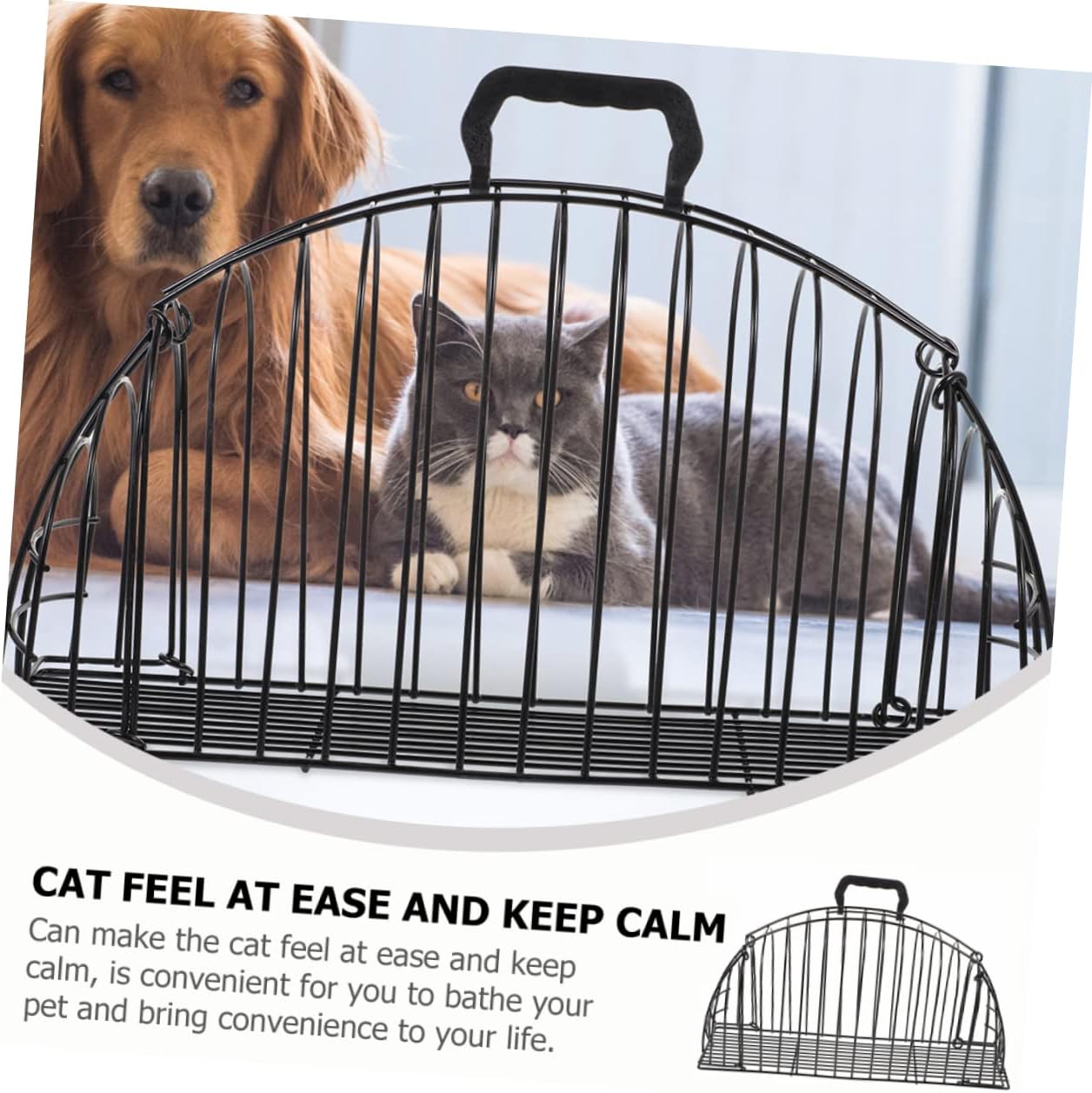 Stainless Steel Cat Grooming Bath Cage Easy to Use and Portable Pet Cage