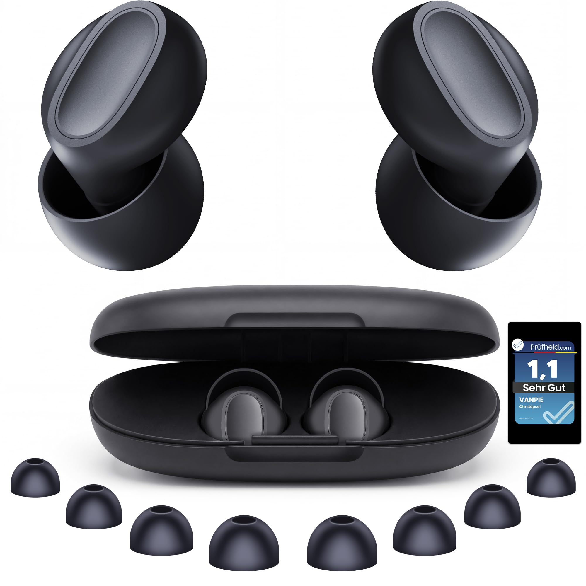 #1 2026 New Version Vanpie Ear Plugs for Sleep, 46DB Baby Silicone, Designed for European Ear Anatomy, Best for Noise Reduction & Snoring, Concerts,Side Sleepers（Black）