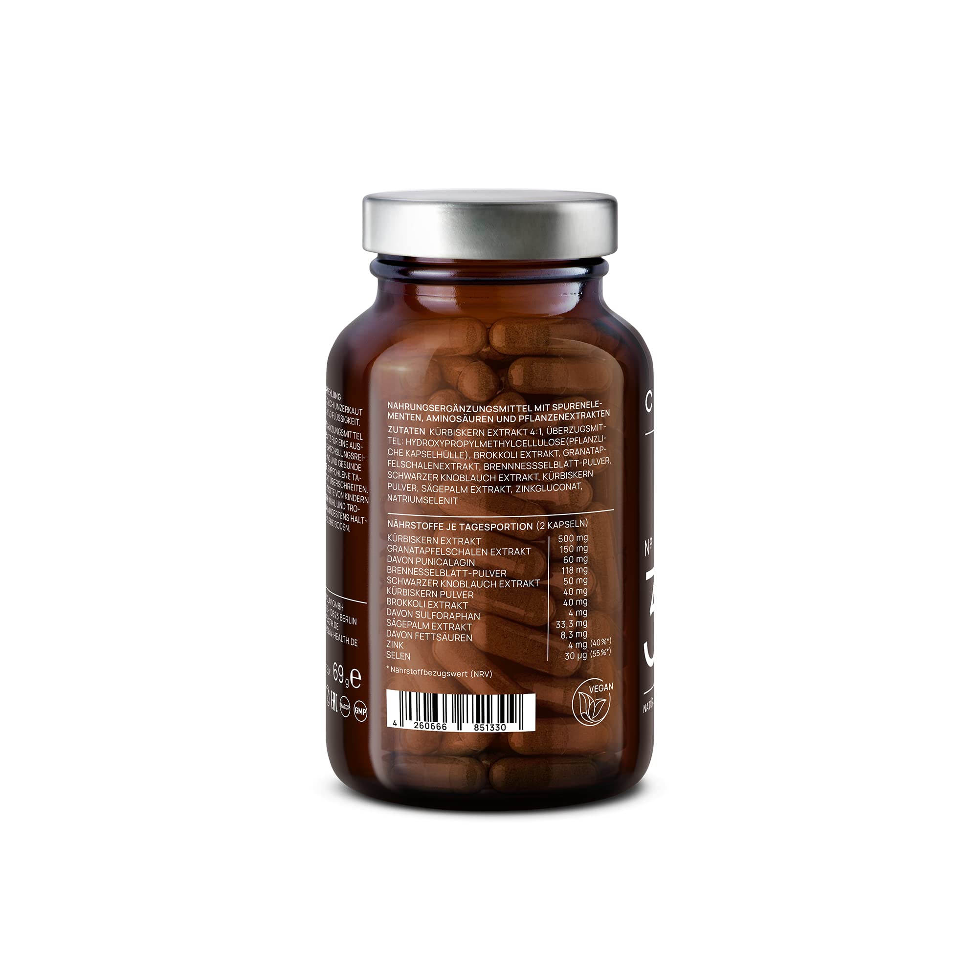 CLAV® N°33 Prosta Komplex – 120 Kapseln – Prostata Kapseln mit Saw Palmetto Sägepalmenextrakt – schwarzer Knoblauch, Kürbiskern & Brokkoli Extrakt – für Männer