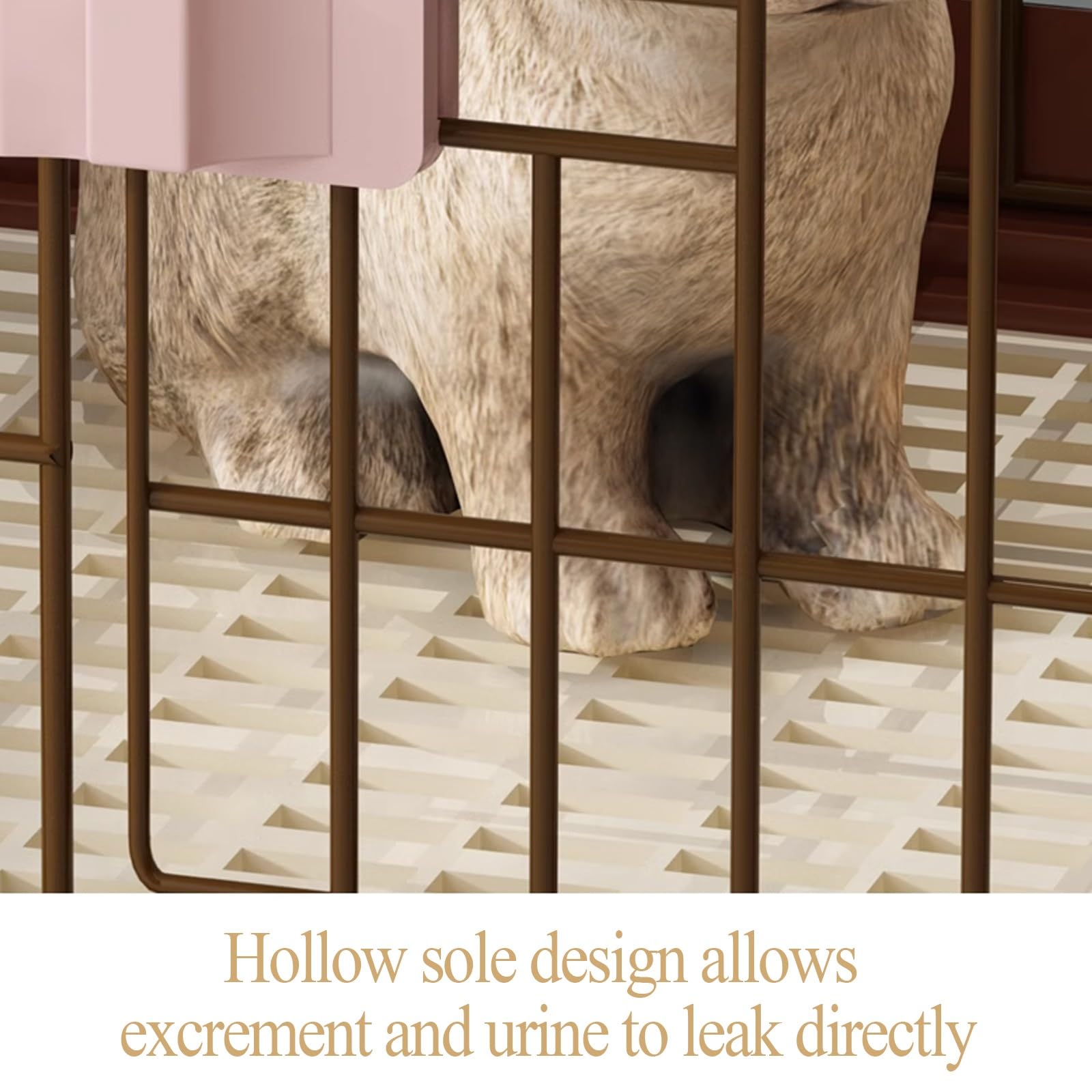 Jaula Conejo Grande Exterior con Ruedas Jaula para Conejos Pequeños con Bandejas Extraíbles, Conejera for 2 Conejitos for Animales Pequeños Fácil de Limpiar(Brown,82 * 57 * 66cm)