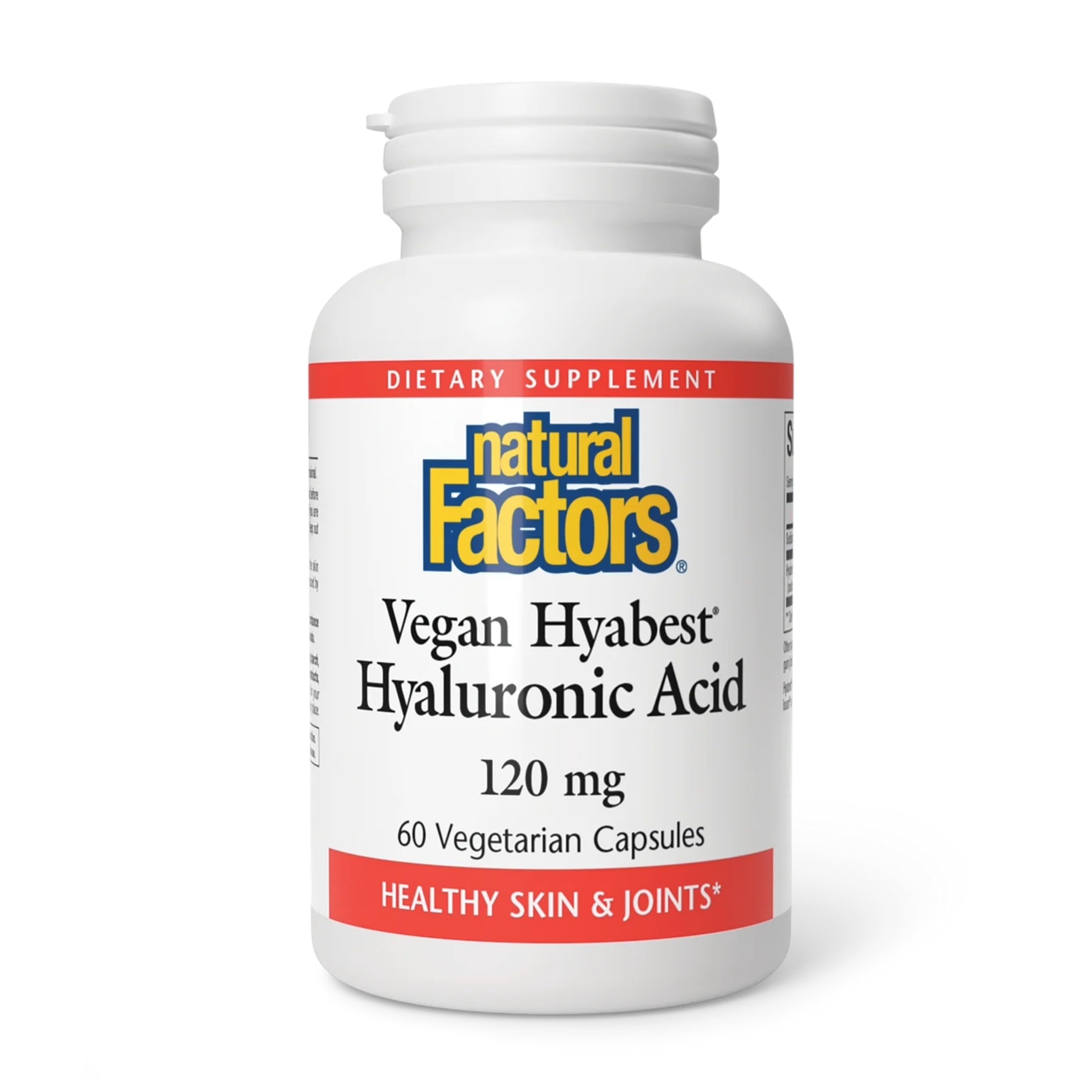 Natural Factors Vegan Hyabest Hyaluronic Acid 120 mg, 60 Capsules