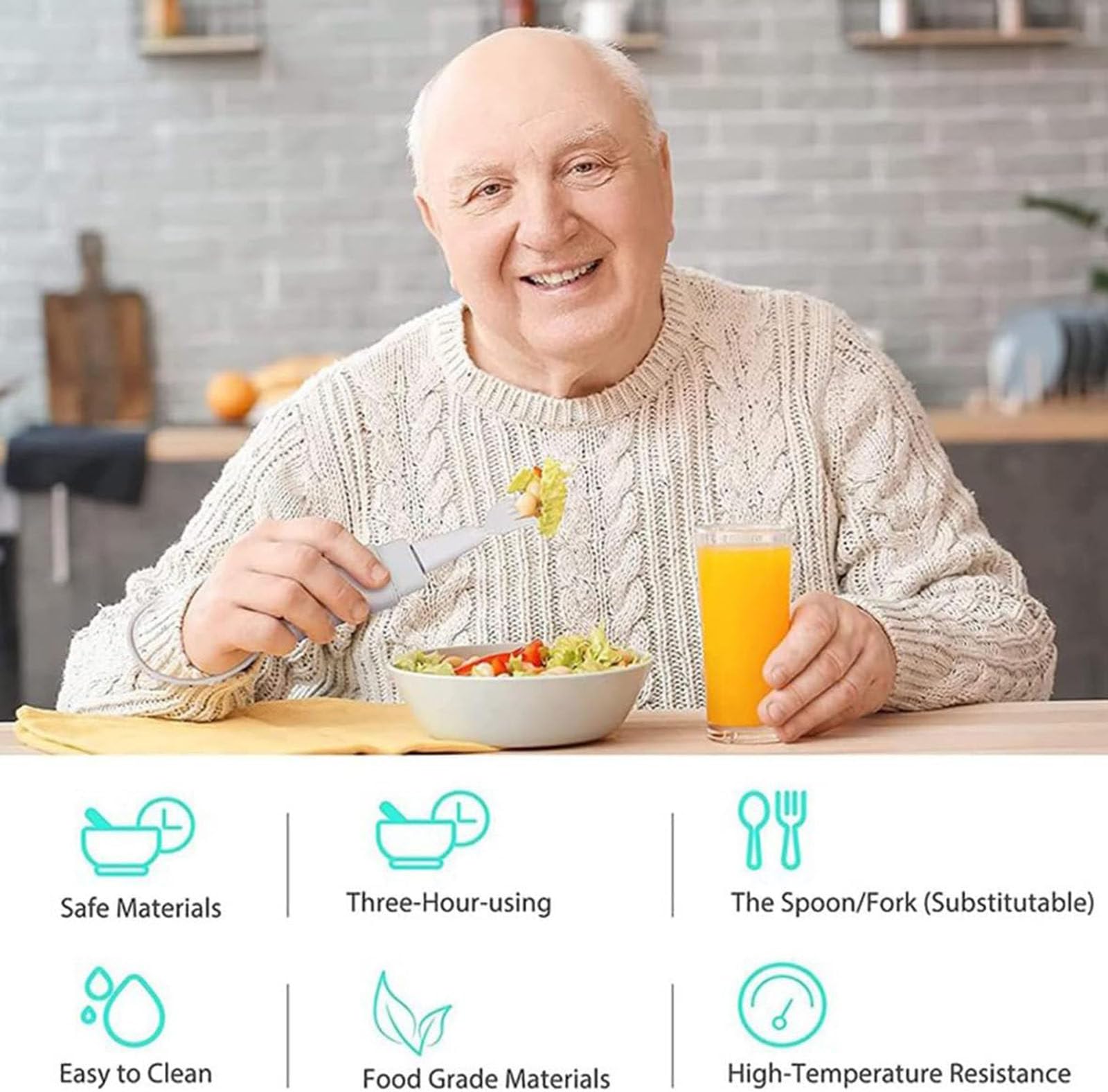Cuchara adaptativa de Parkinson para ayuda de temblores y artritis, asistencia de temblores en tiempo real para personas discapacitadas, cubiertos ergonómicos para temblores de manos y asistencia