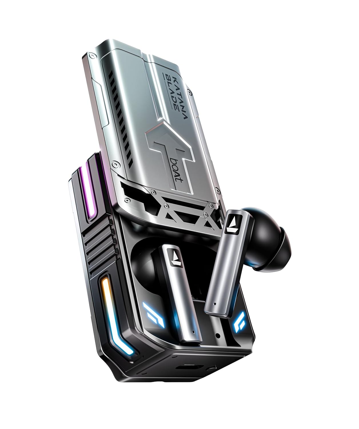 boAt Immortal Katana Blade 2.0 TWS in Ear Earbuds, 70hrs Playback, IWP, Metal Glider & Gliding Blade Sound, 50 ms Low Latency Beast Mode, RGB LEDs, 4 Mics w/ENx & IPX4 Rating(Gray) boAt Immortal Katana Blade 2.0 TWS in Ear Earbuds, 70hrs Playback, IWP, Metal Glider & Gliding Blade Sound, 50 ms Low Latency Beast Mode, RGB LEDs, 4 Mics w/ENx & IPX4 Rating(Gray)