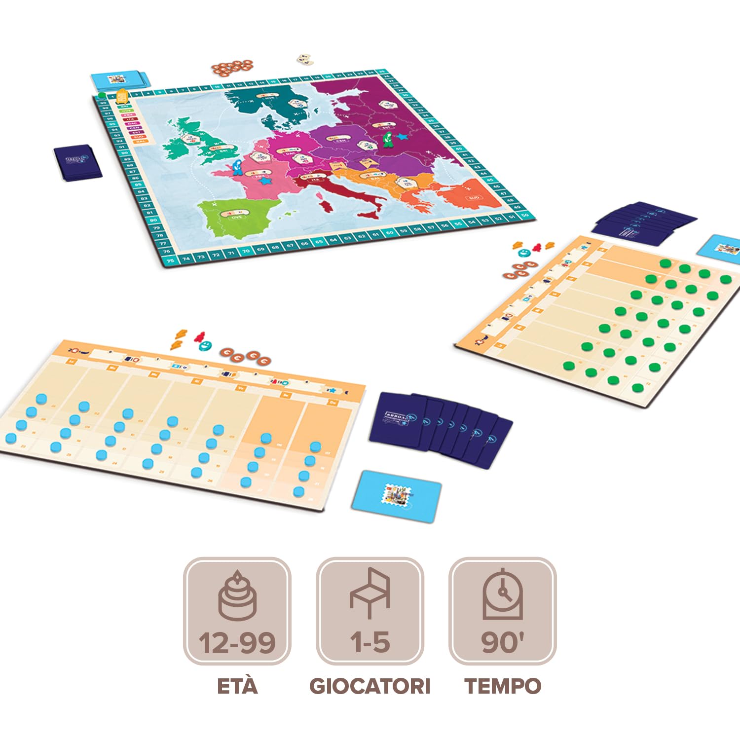 Abroad: Diario di viaggio - Ghenos Games - Gioco da Tavolo - Ed. Italiana