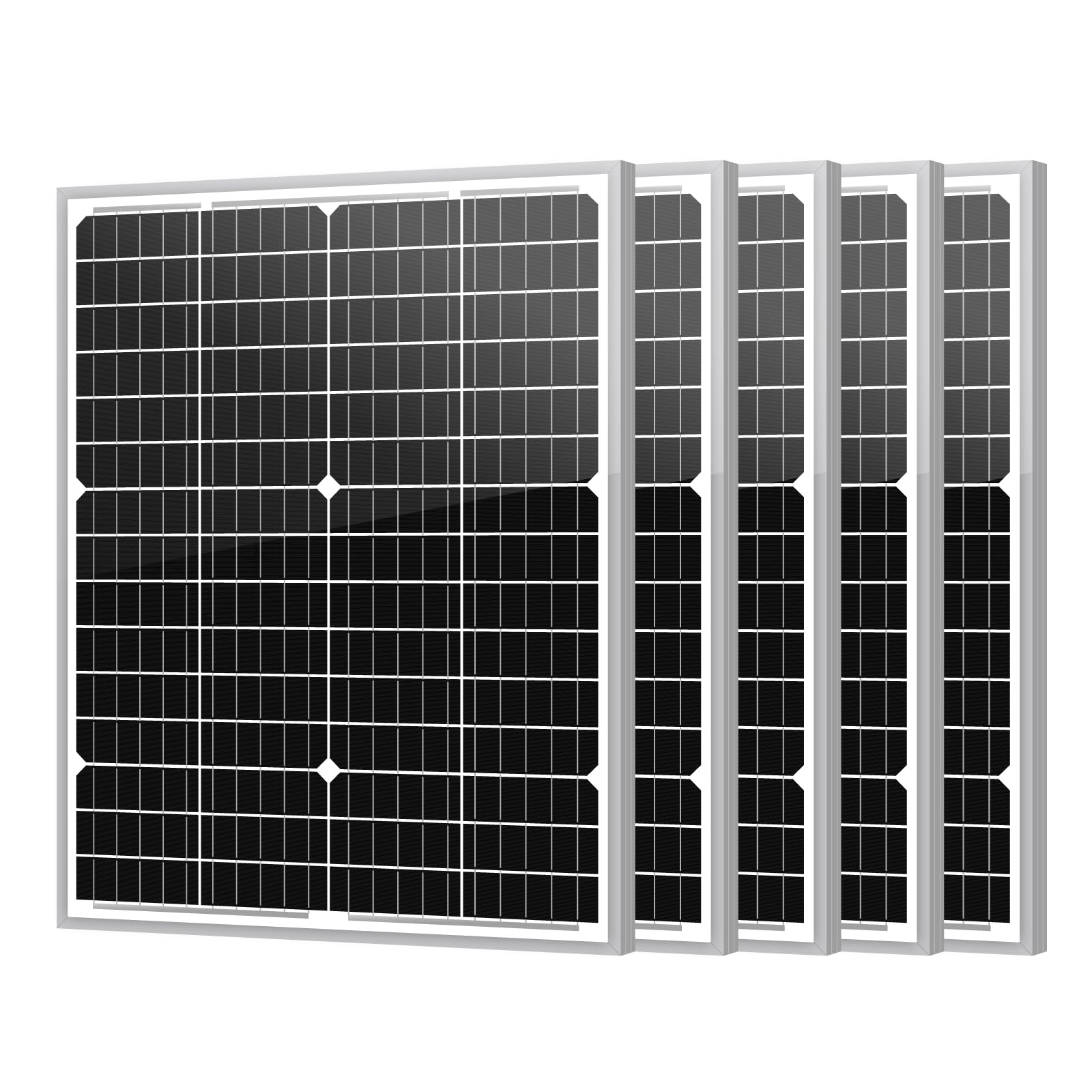 Newpowa 5 Pack Solar Panels 35W 24V 10BB High-Efficiency Monocrystalline Solar Panels Charges 24V Batteries of RV for Off-Grid Systems, RV, Boat, Camper, Trailer, Gate Opener (175W Total)