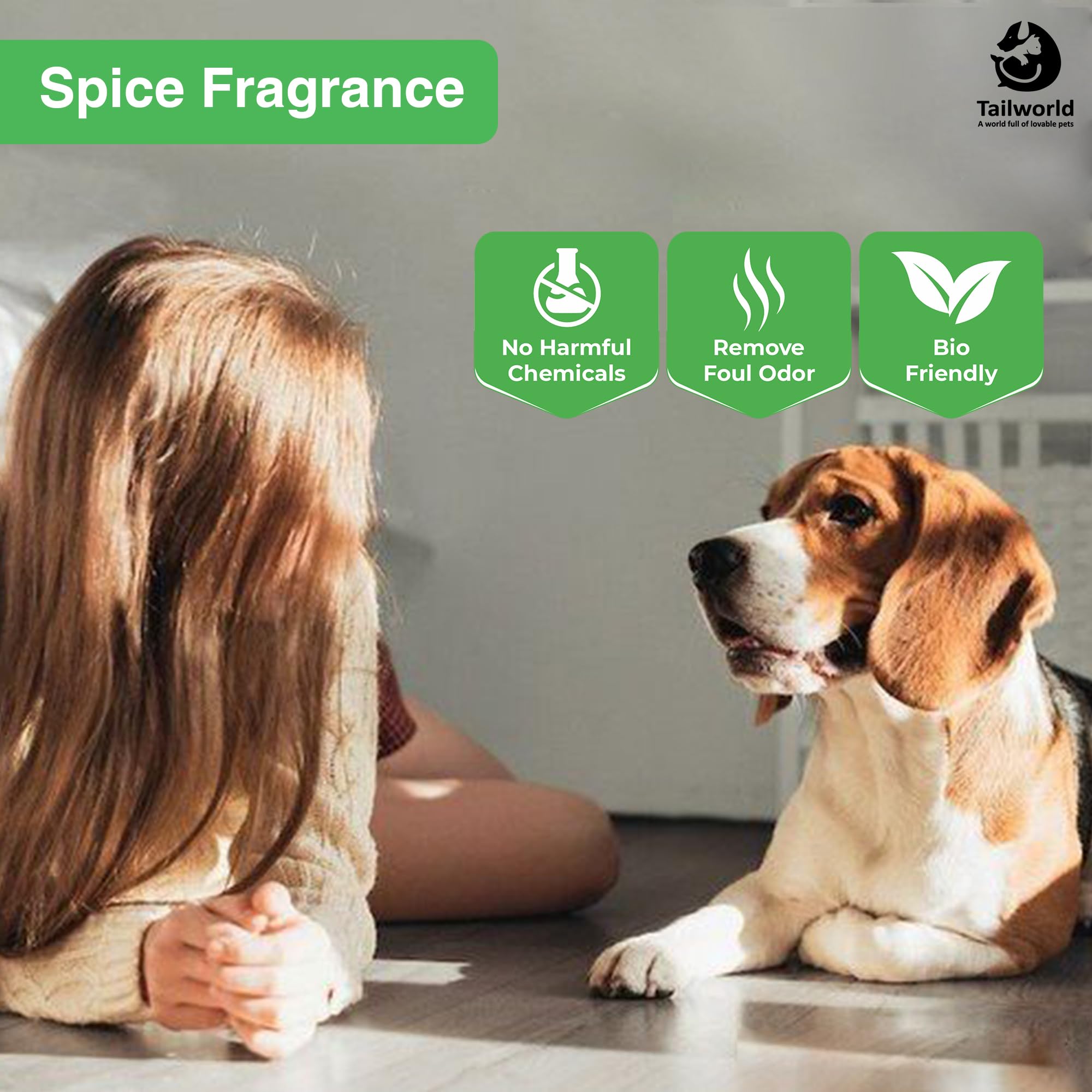 Tailworld Area Cleaner, Pet Area Odour Remover for All Types of Surfaces | Super Safe for The Pets, Can Remove Urine Smell for Instant Freshness, Eco-Friendly Odour (1000ml) 4