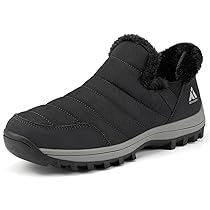 Mishansha Scarpe Invernali da Donna Foderate, Antiscivolo Caldi Stivali da Neve Slip-on Donna Outdoor, Nero 38 EU