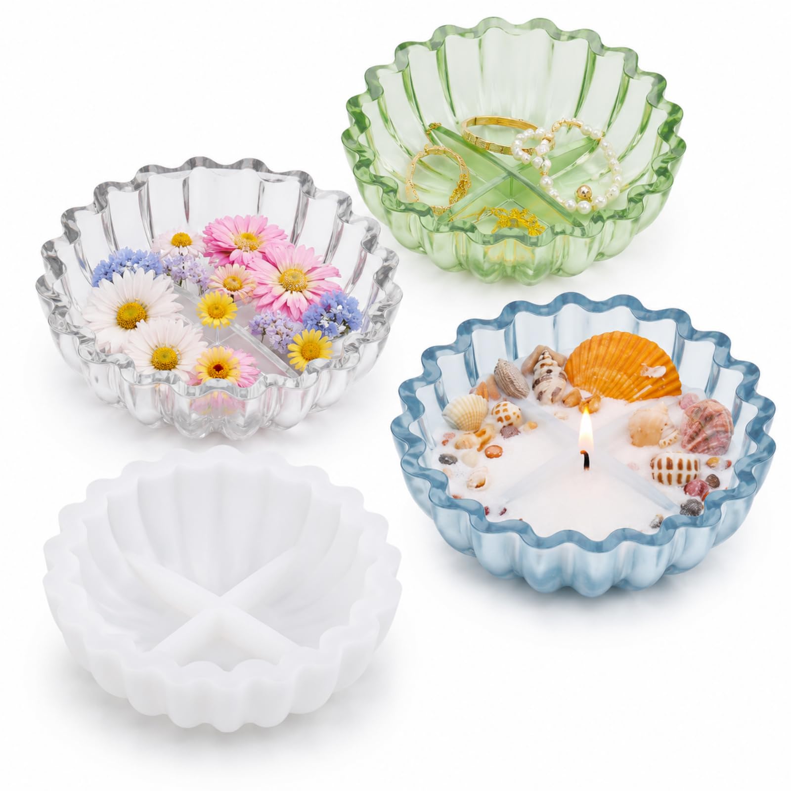 EPODA Epoxy Resin Mold, Bowl Shape Silicone Resin Mold for Decorative Home Accessories, Storage Container, Candle Holder, Potted Plants,Perfect for Christmas(Small) — image 1