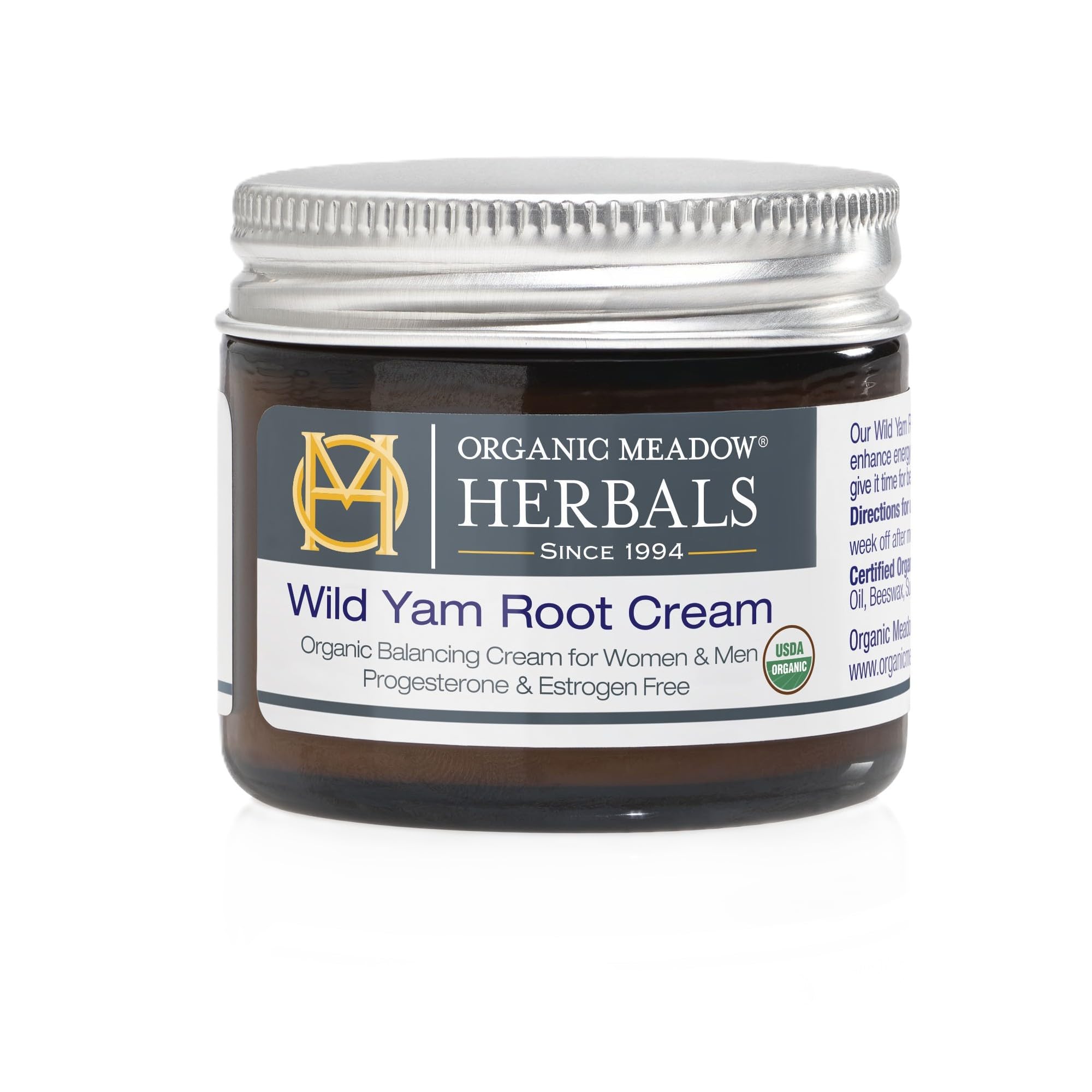 Organic Meadow Herbals Wild Yam Root Cream - USDA Certified Organic Balancing Cream for PMS & Menopause Relief - Estrogen & Progesterone-Free, Handmade, Woman-Owned & Operated Since 1994 (4 oz) — Amazon image 7