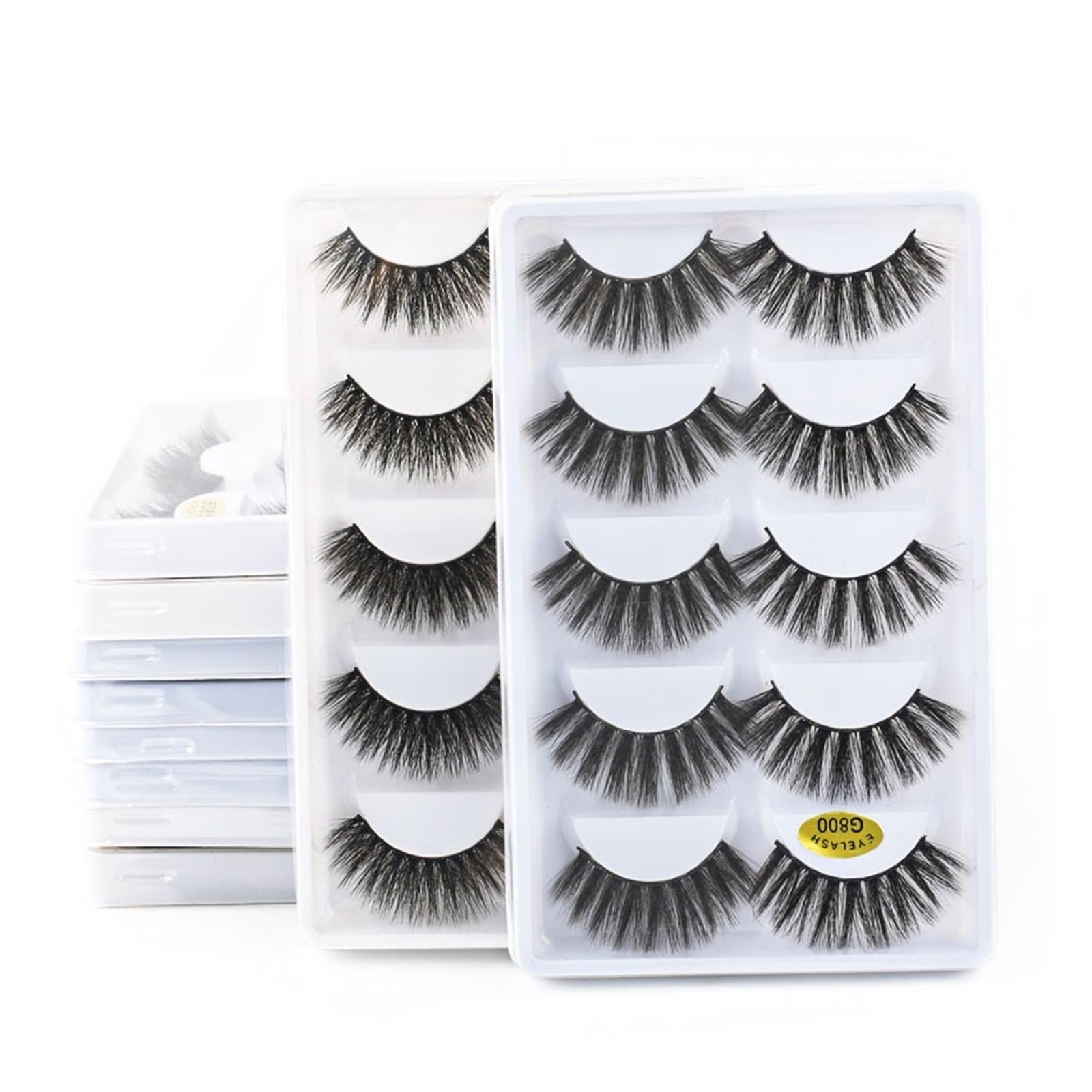 UAMOU Rzęsy 10/20/50/100 pudełek naturalne rzęsy z norek 3D Faux Cils Cilios puszyste sztuczne rzęsy delikatne grube rzęsy Cheerfully (Color : G807, Size : 50 boxes)