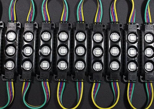 Módulo de iluminación LED 40 unids 2 Pack 12v Negro Cuerpo Impermeable Kit completo con control remoto y fuente de alimentación