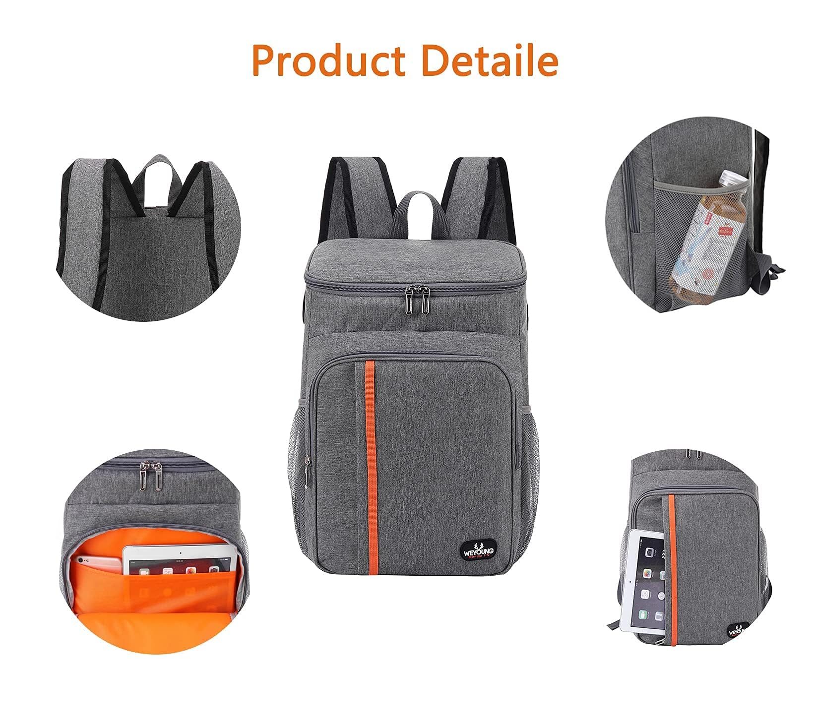 Zaino termico per frigorifero, a prova di perdite, impermeabile, grande borsa termica isolata per uomini, donne, campeggio, eventi sportivi, spiaggia, barbecue, escursionismo, picnic