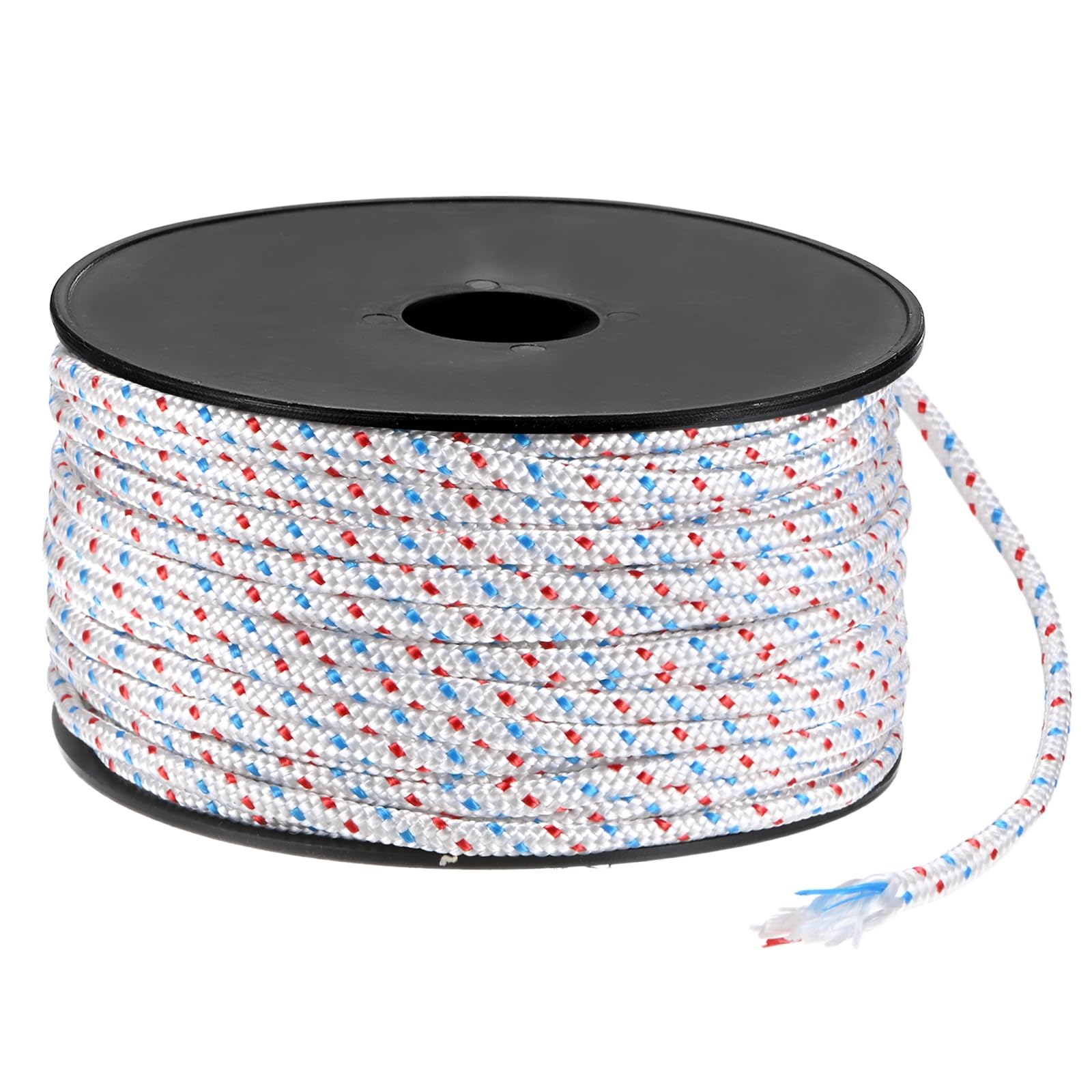 M METERXITY Recoil Starter Rope Pull Cord 5.5mm 50m, White Red Blue