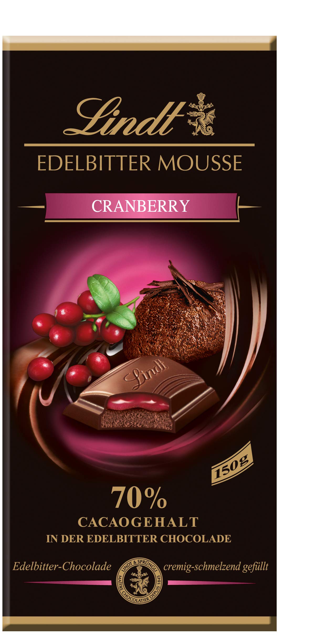 Lindt & Sprüngli Edelbitter Mousse Cranberry, 13er Pack (13 x 150 g)