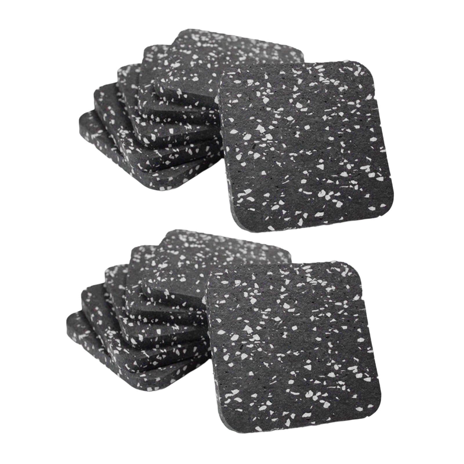 Amagogo 12 Pezzi Tappetini Tapis Roulant Tappetino Antivibrazione Tappetino Attrezzatura Fitness Antiscivolo Realizzato in Gomma per Assorbire Urti E Ridurre, in Bianco E Nero