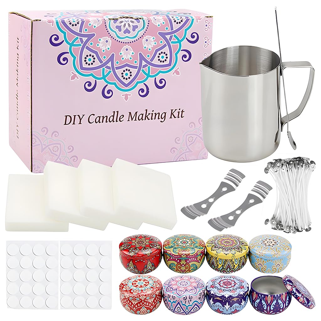 HASTHIP® Complete Candle Making Kits for Adults Beginners,DIY Candles Making Supplies Include Soy Wax,Wax Melter,Scents,Dyes,Wicks,Wicks Sticker,Candle Tins & More-image-40