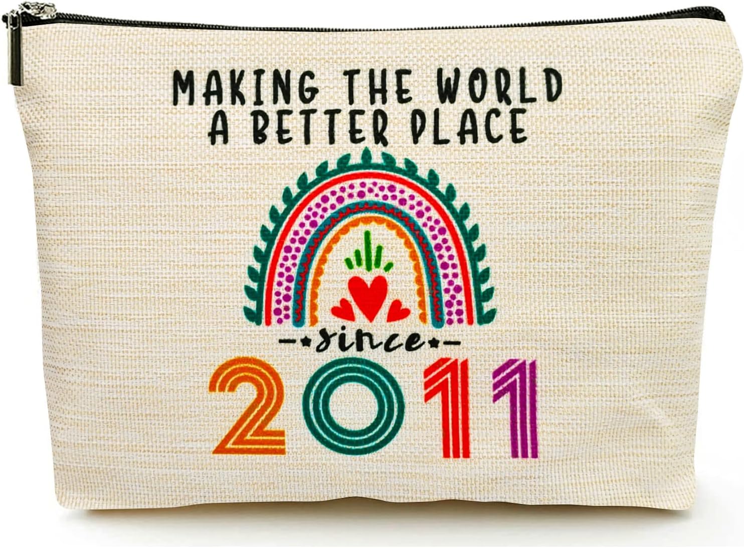 15 Year Old Girl Gift Ideas, 15th Birthday Gifts for Teenage Girls, Funny 2011 Birthday Decorations Makeup Bags for Sister, Daughter, Niece, Christmas, Best Cosmetic Travel Pouch for Teen Girls Stuff