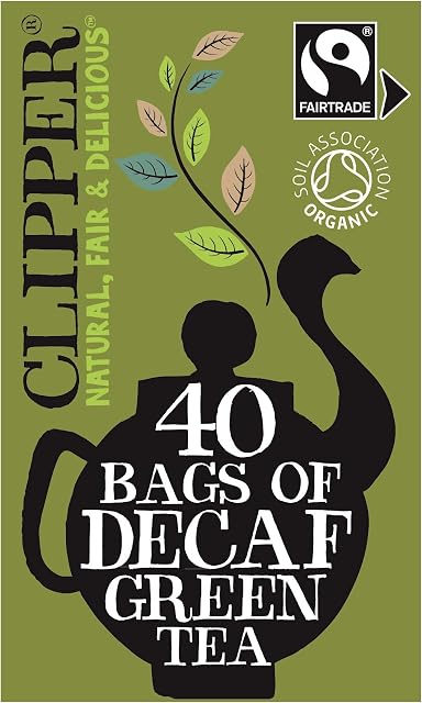 Clipper Teas Ltd, Fairtrade Organic Decaf Green Tea Tea Bags 80 g, 40 count (Pack of 1)