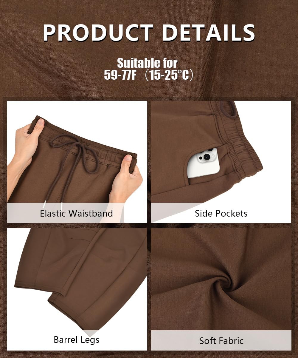 CARCOS Plus Size Pants for Women Barrel Sweatpants Baggy Wide Leg Lounge Drawstring Casual Palazoo with Pockets XL-5XL - Image 6