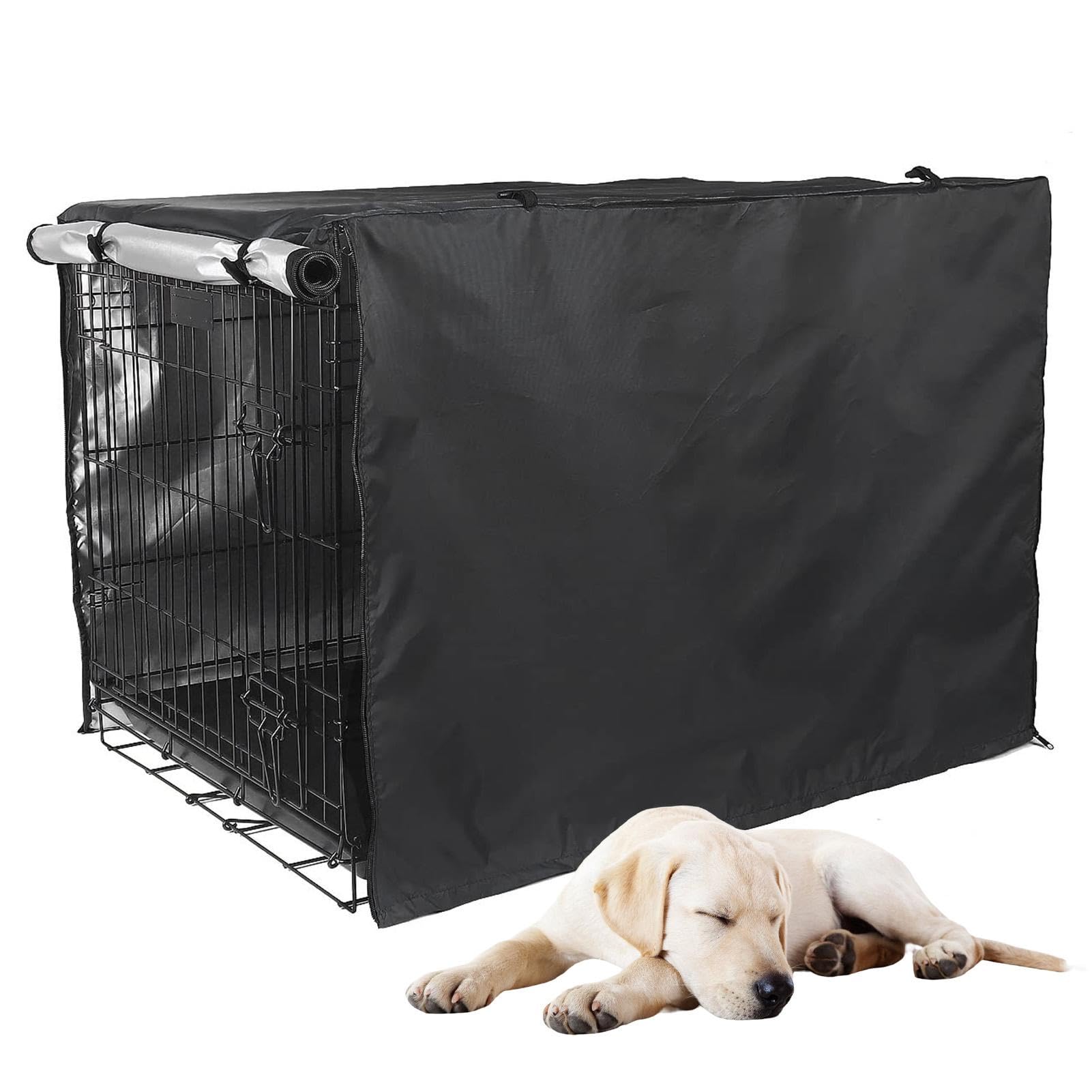 Pet Kennel Sun Shade - 107 x 72 x 77 cm Abdeckung für Hunde mit doppelter Tür | Winddichte Hundedecke für Drahtkisten, Abdeckungen für Hunde für schwere Diensthunde, Protezion