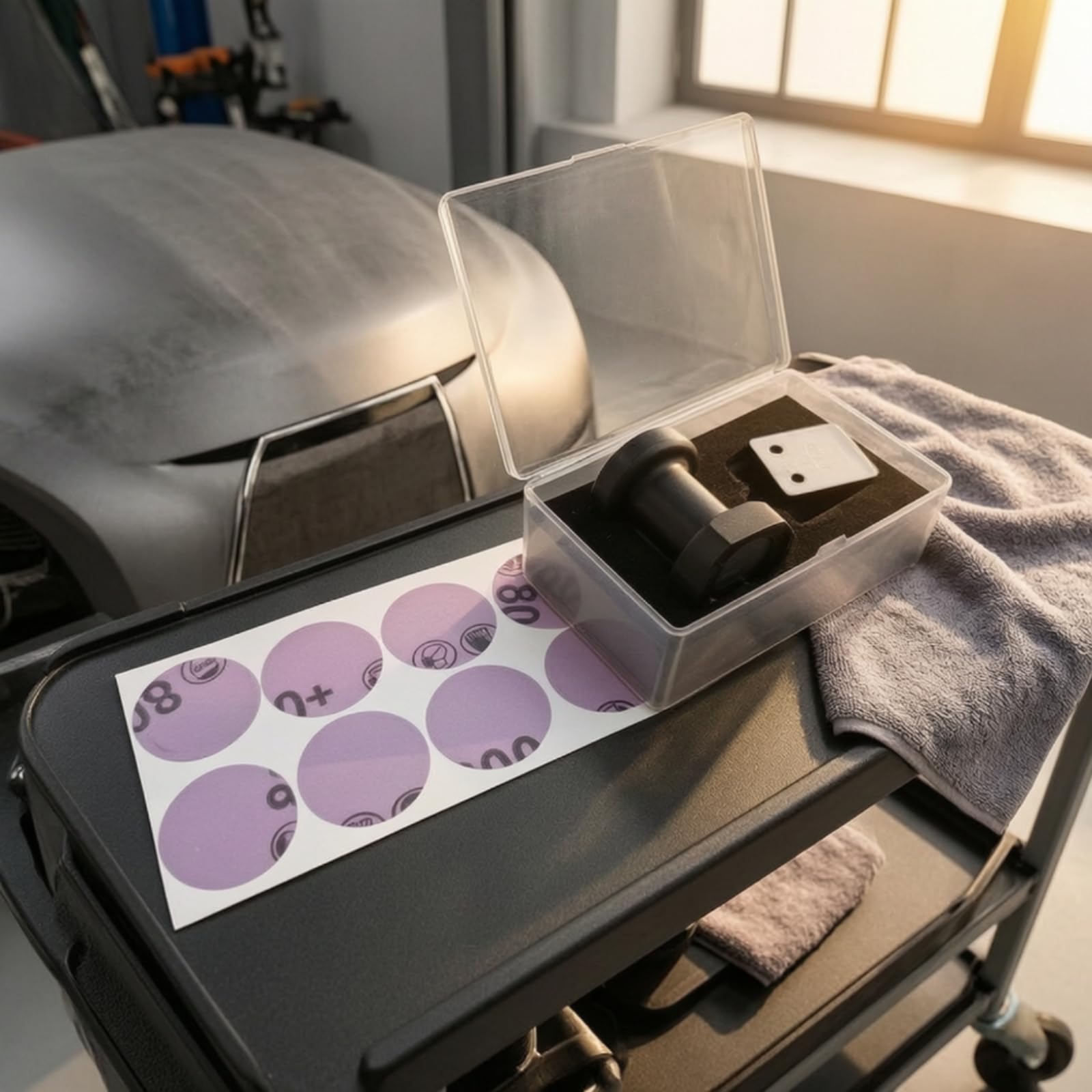 Colcolo Grattoir Peinture Automobile Outil Grattoir Racloir pour Gratter les Nibs de Poussière et Lisser les Vernies avec Boîtier de Rangement et Insert en, style to 1