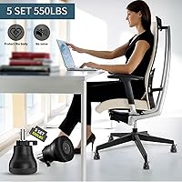 Vista 4 de RCHYFEED Bell Glides - Ruedas de repuesto para silla de oficina, ruedas giratorias para sillas de escritorio, ruedas fijas fijas para suelos