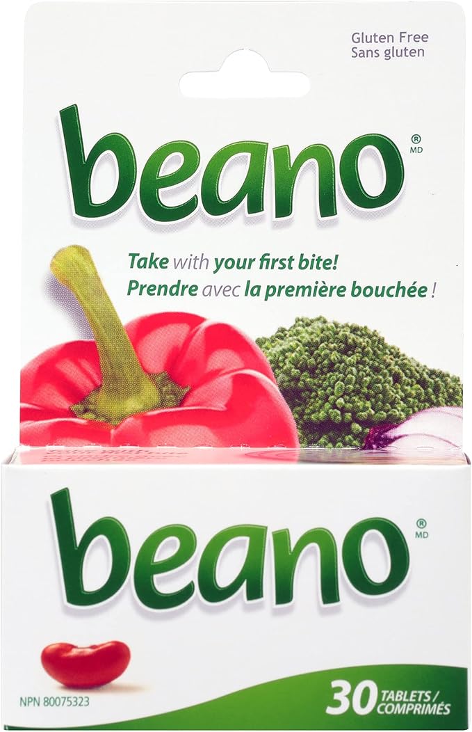 Beano Tablets, Digestive Enzyme Supplements for Gas Relief 30 Count Helps with Bloating