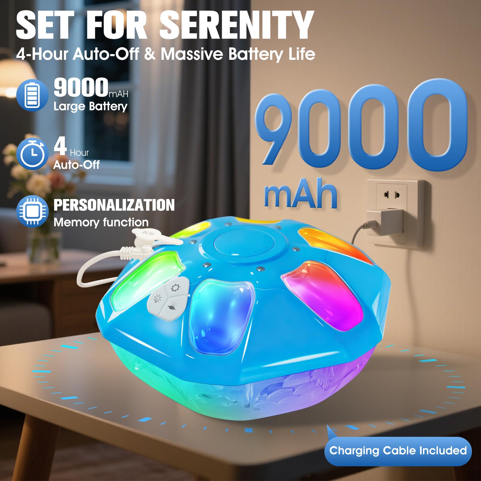 KingSom 2026 Verbesserter Springbrunnen Pool Schwimmend mit Obere & Untere LED-Licht, IP68 Wiederaufladbare Pool Springbrunnen mit Anker, 2 Sprühmodi Pools Fontäne Schwimmend für Außen Pools
