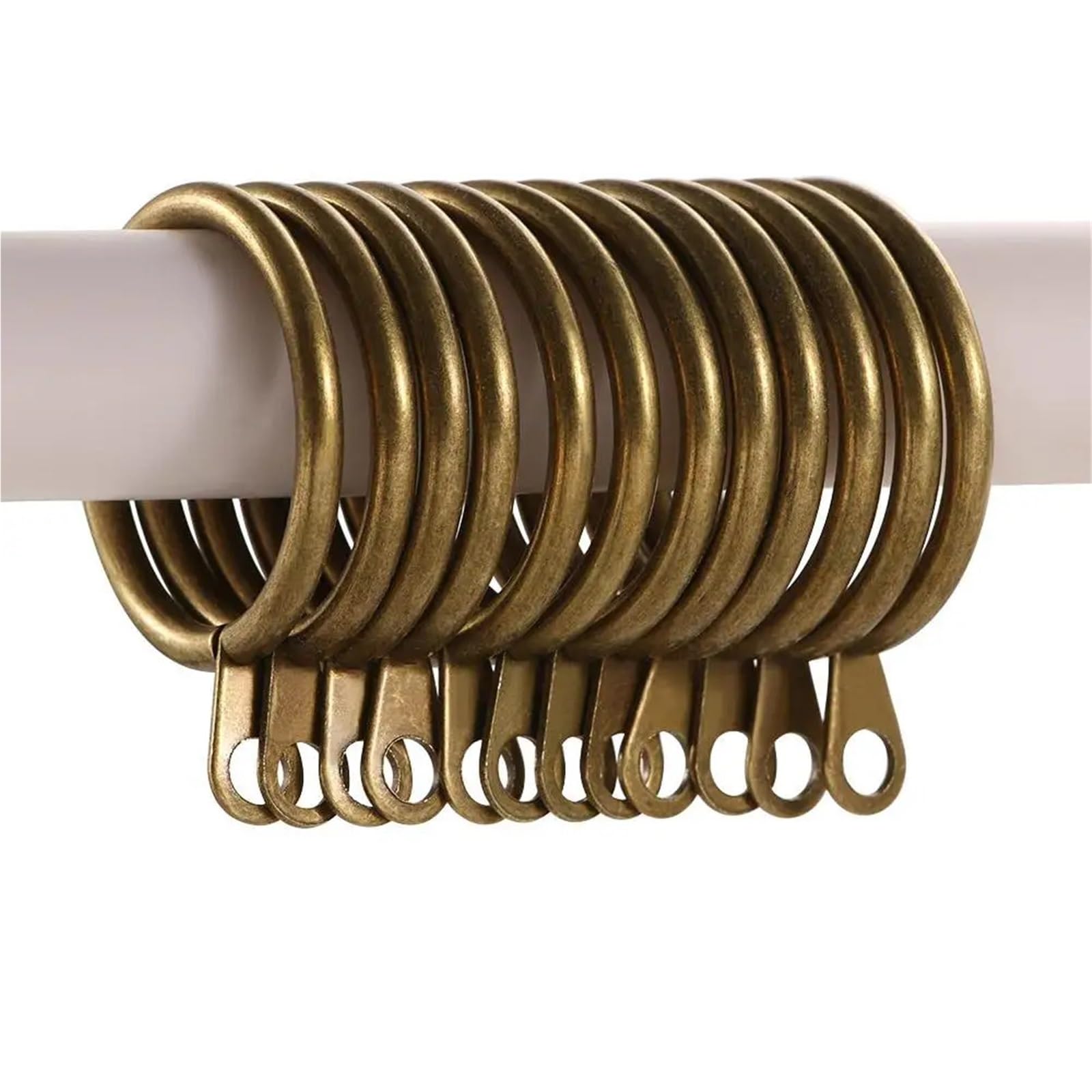 Anneaux de rideaux, Anneaux de rideau 150 pièces anneaux circulaires en métal à faible bruit 3 couleurs(Brass)